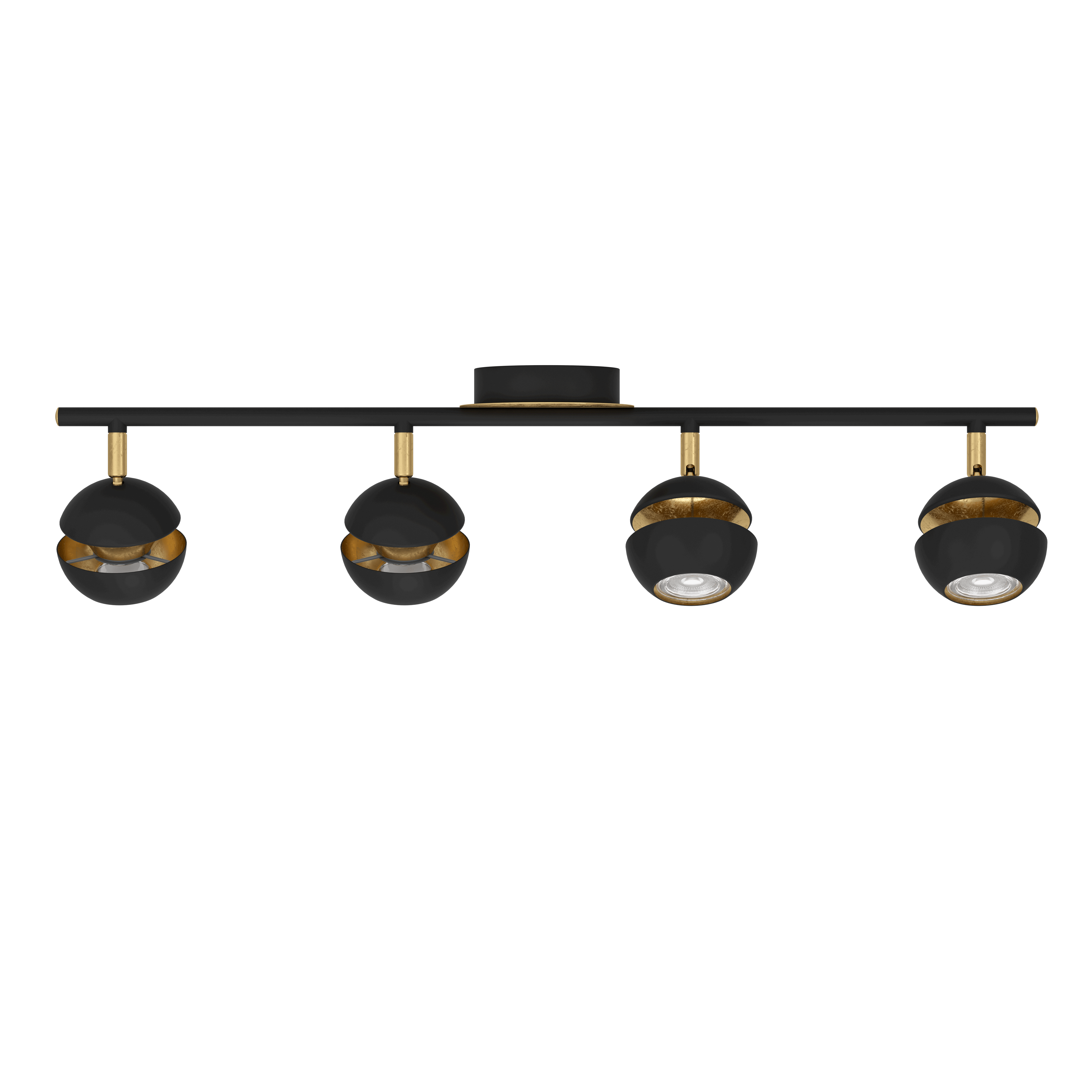 eglo nocito gold black 4 light bar spotlight kitchen lighting