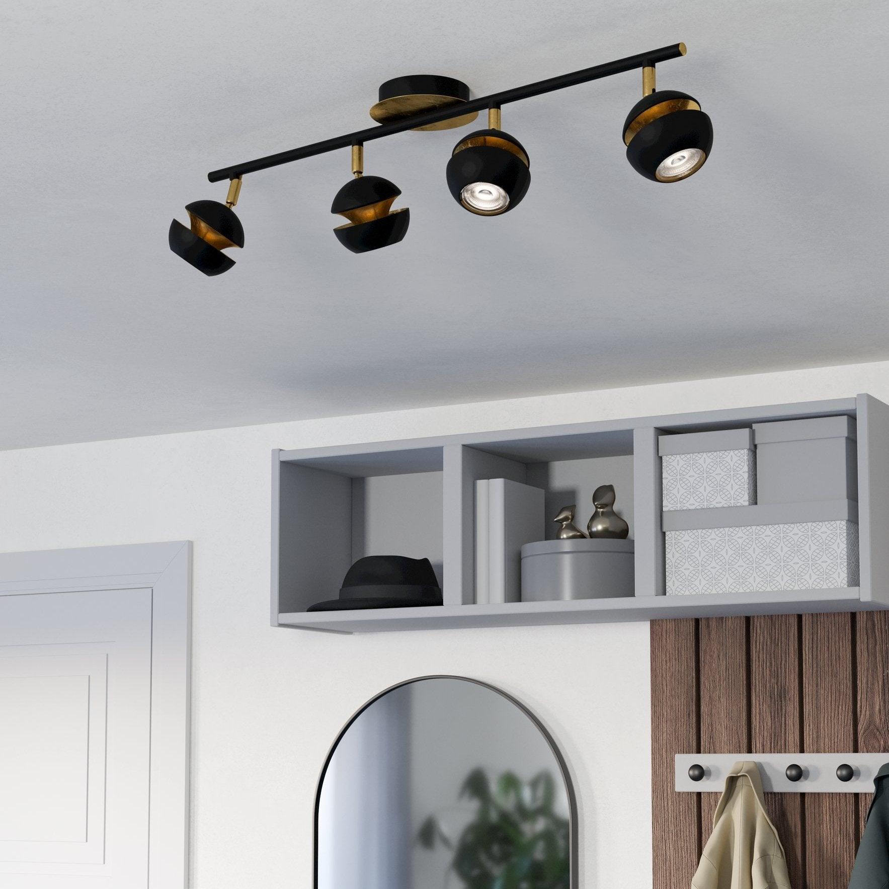 eglo nocito gold black 4 light bar spotlight