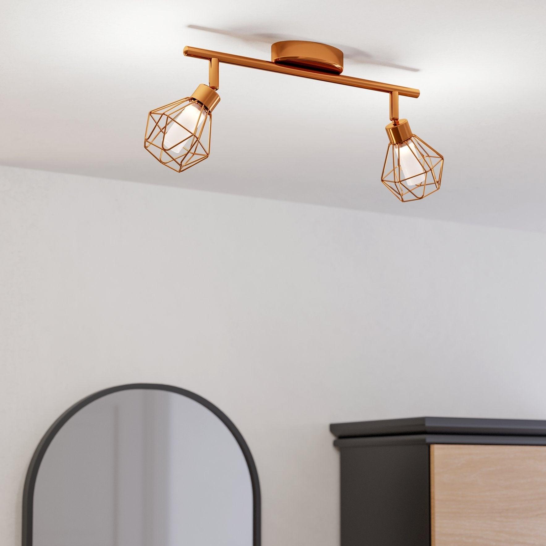 Eglo Zapata Copper Wire Caged 2 Light Bar Spotlight
