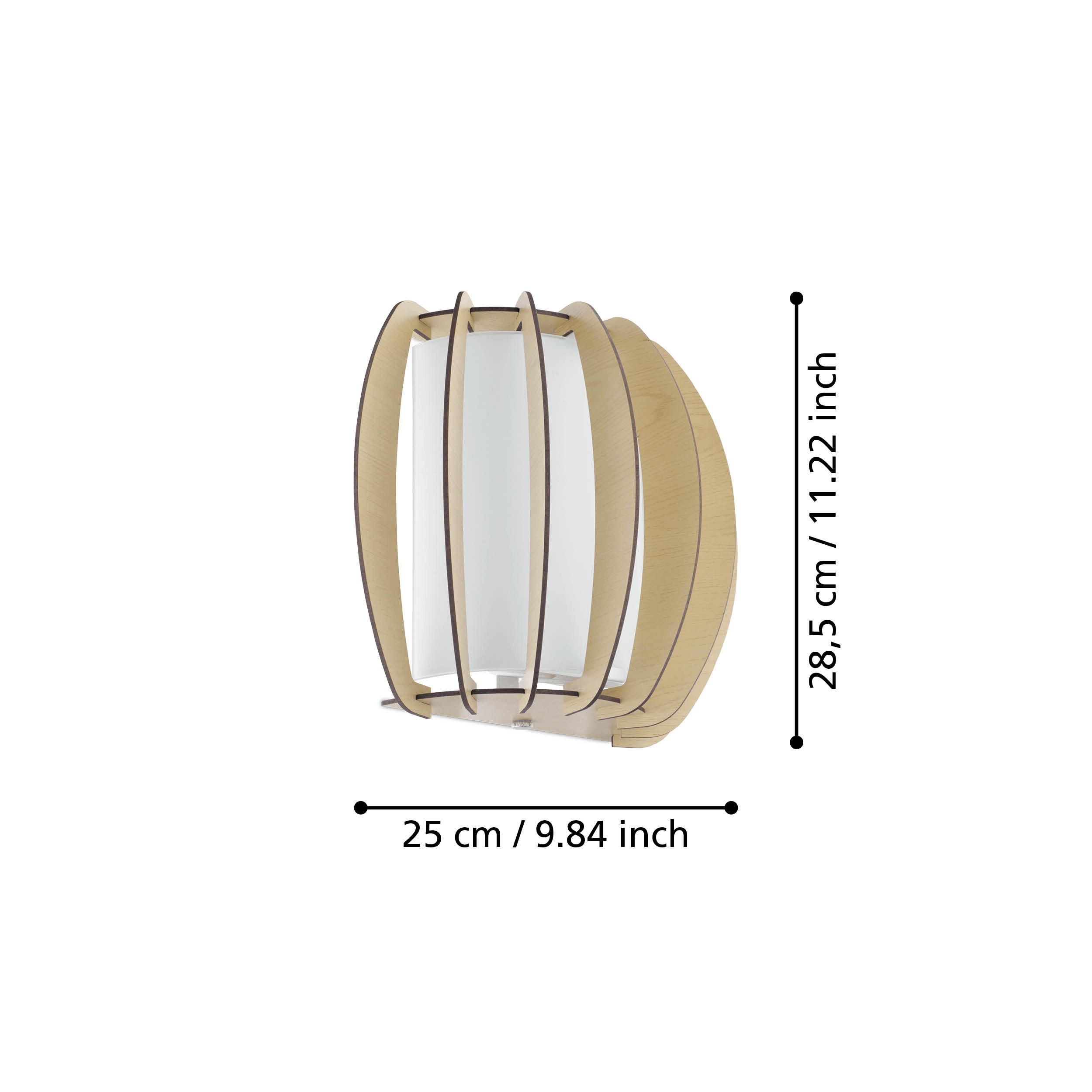 Eglo Stellato 1 White Glass & Wooden Segment Wall Light