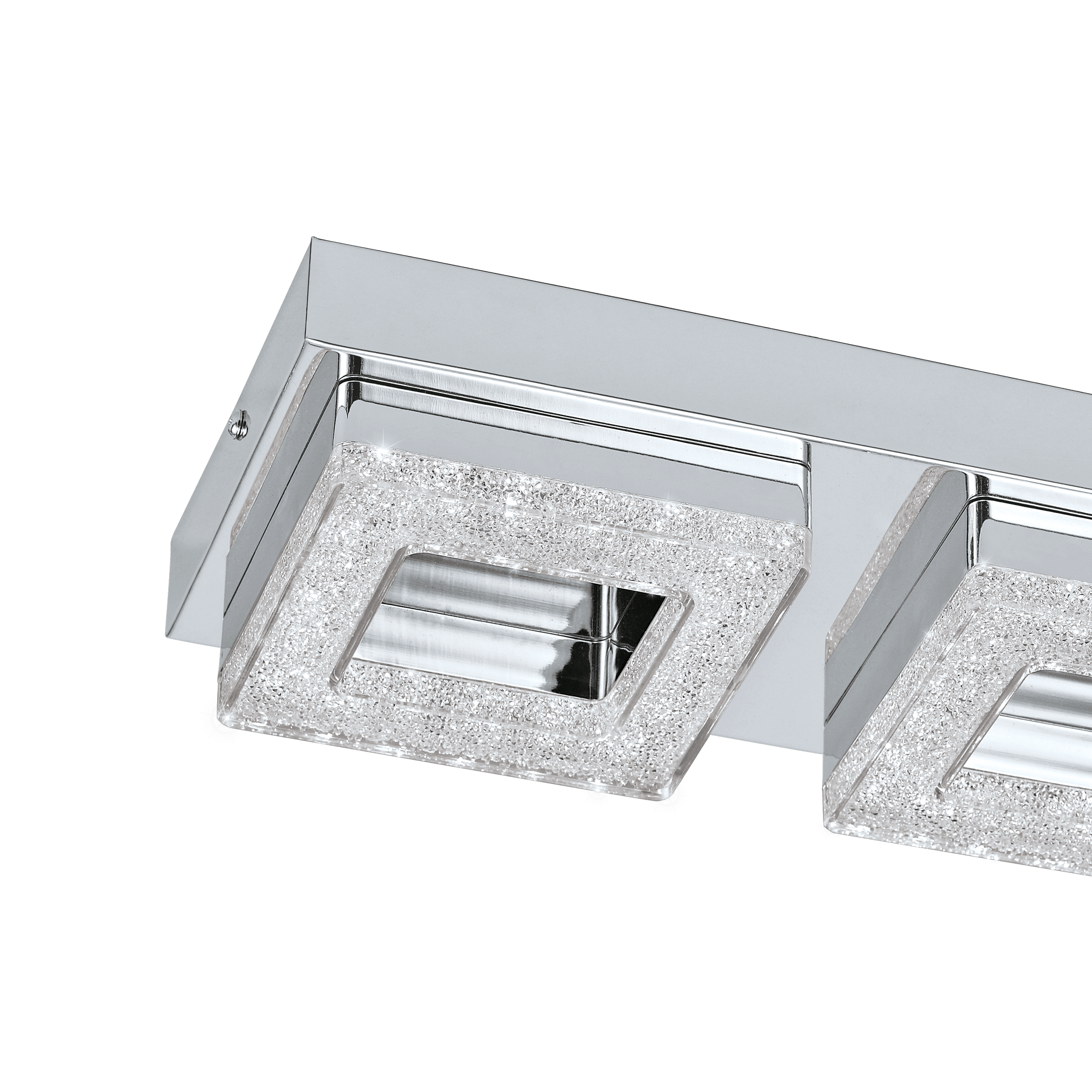 eglo fradelo 3 light led chrome glass crystal ceiling flush hallway lighting