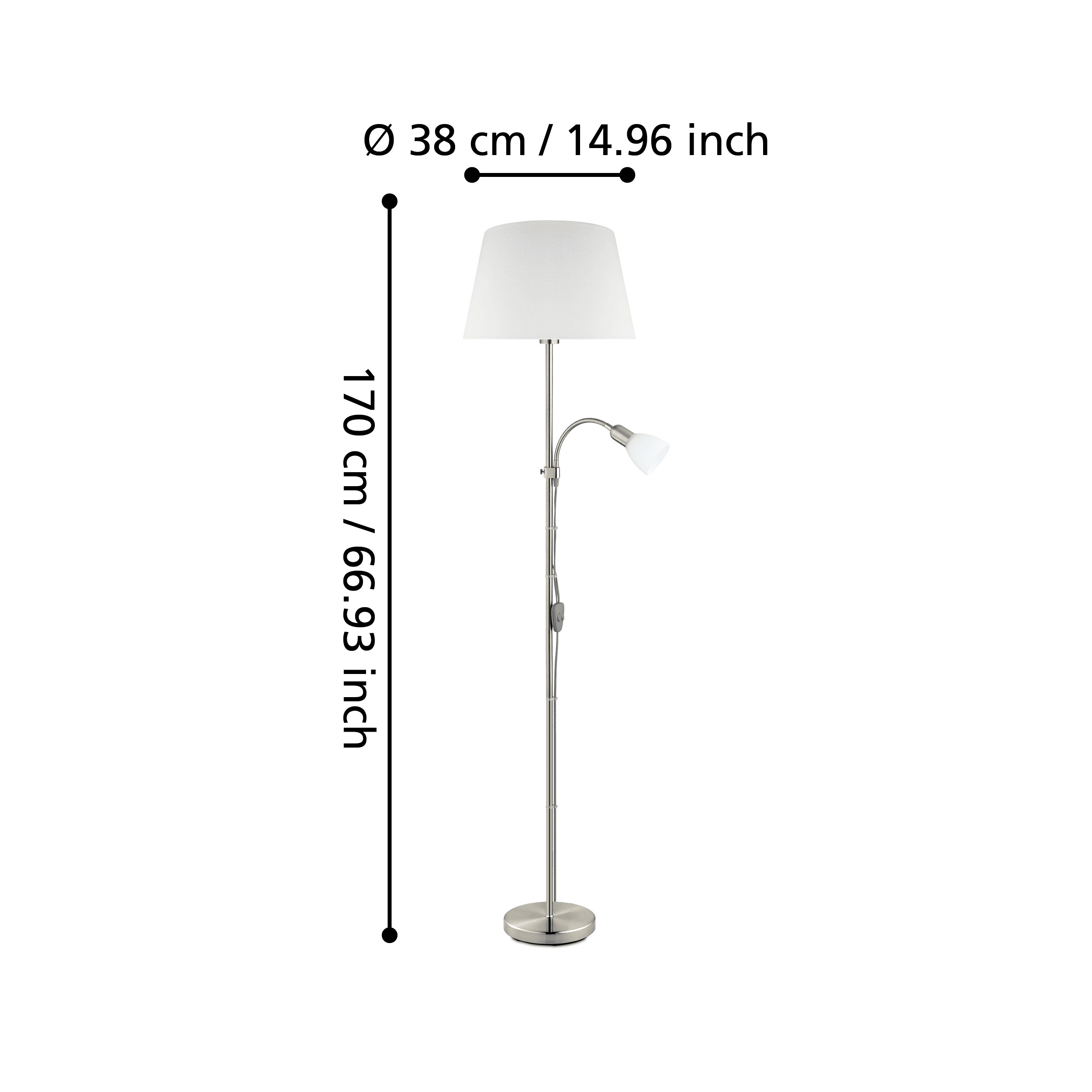 eglo conesa nickel mother child floor lamp kitchen lighting