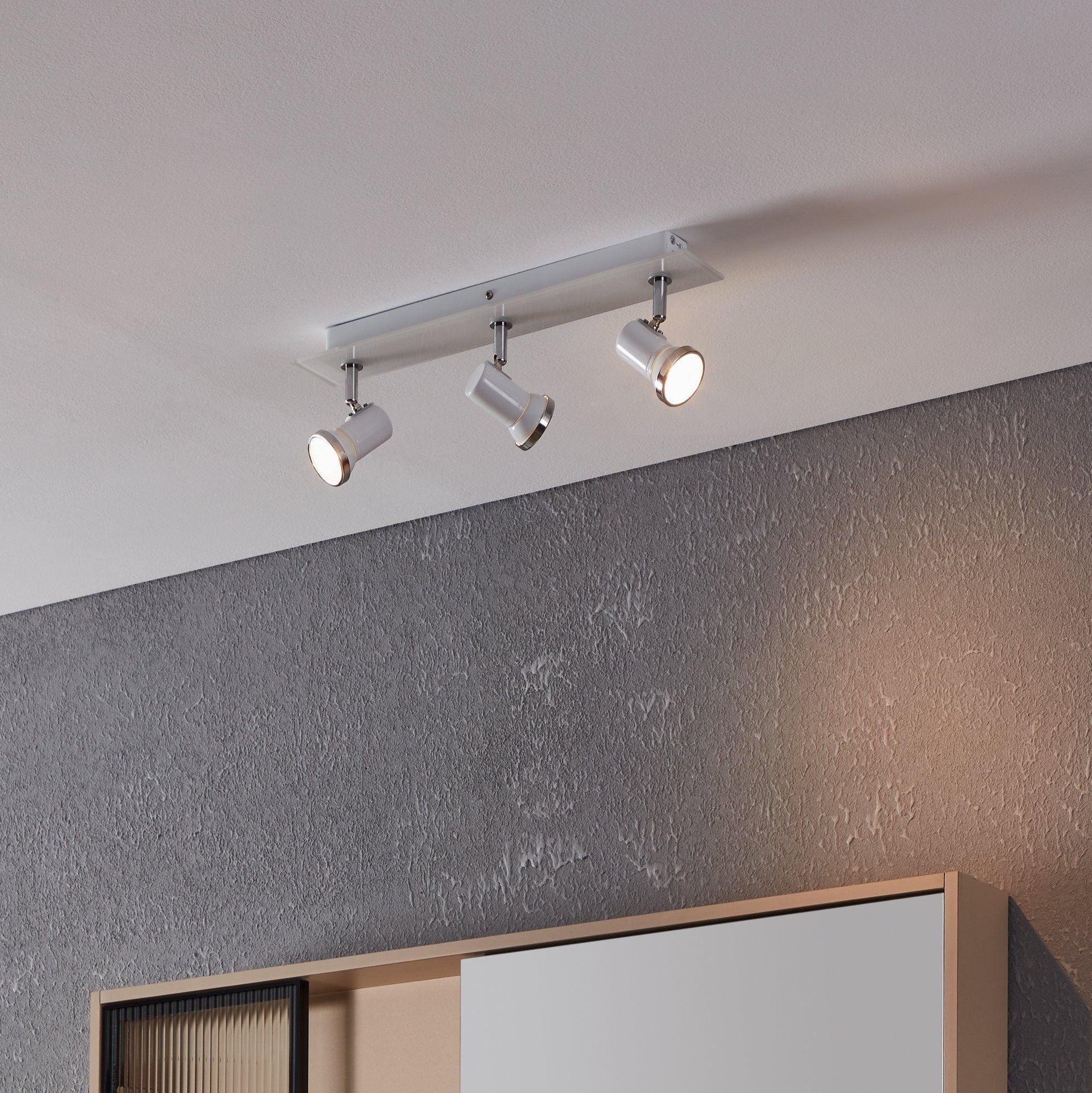 Eglo Tamara 1 White & Chrome 3 Light Bathroom Spotlight Bar