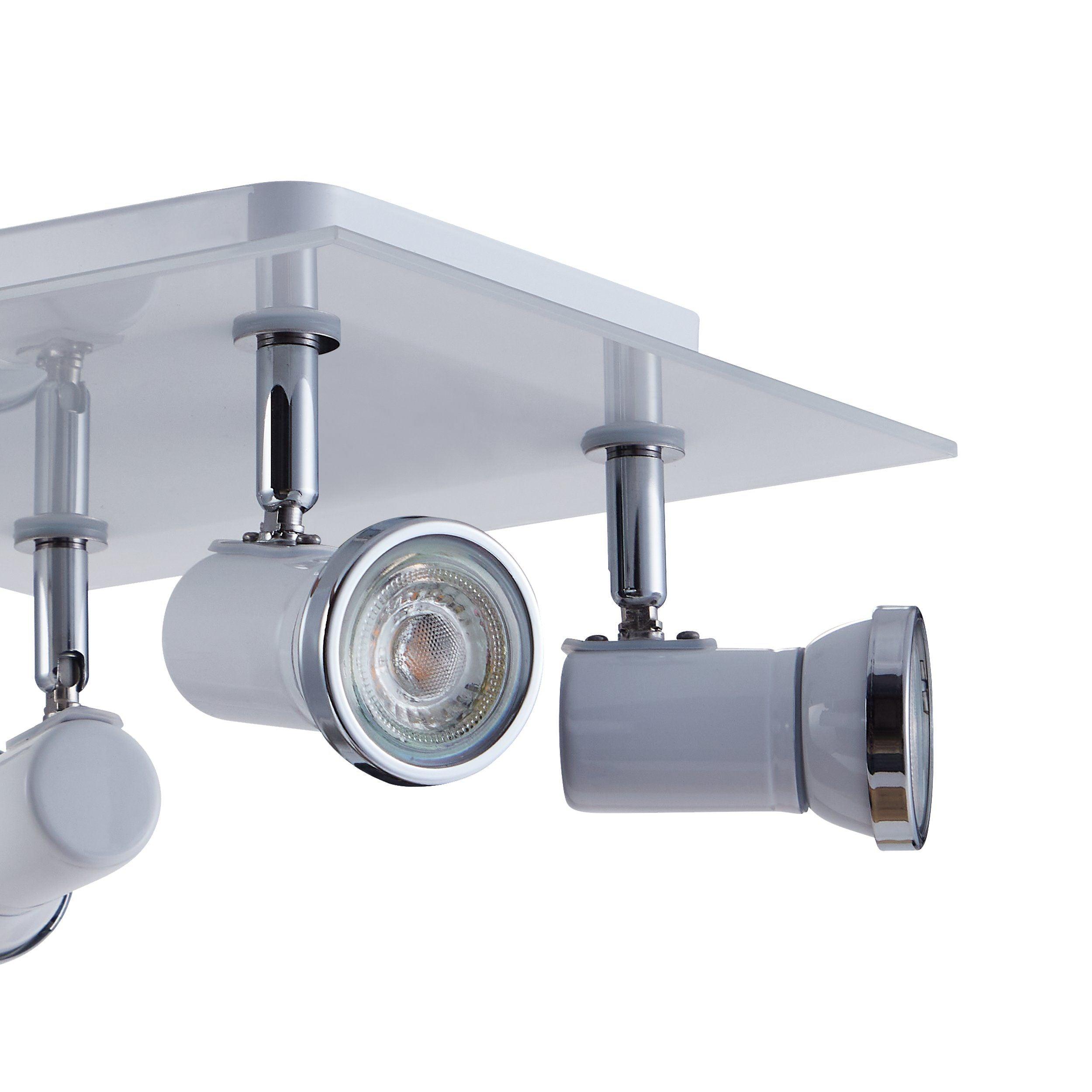 Eglo Tamara 1 White & Chrome 4 Light Bathroom Spotlight Plate
