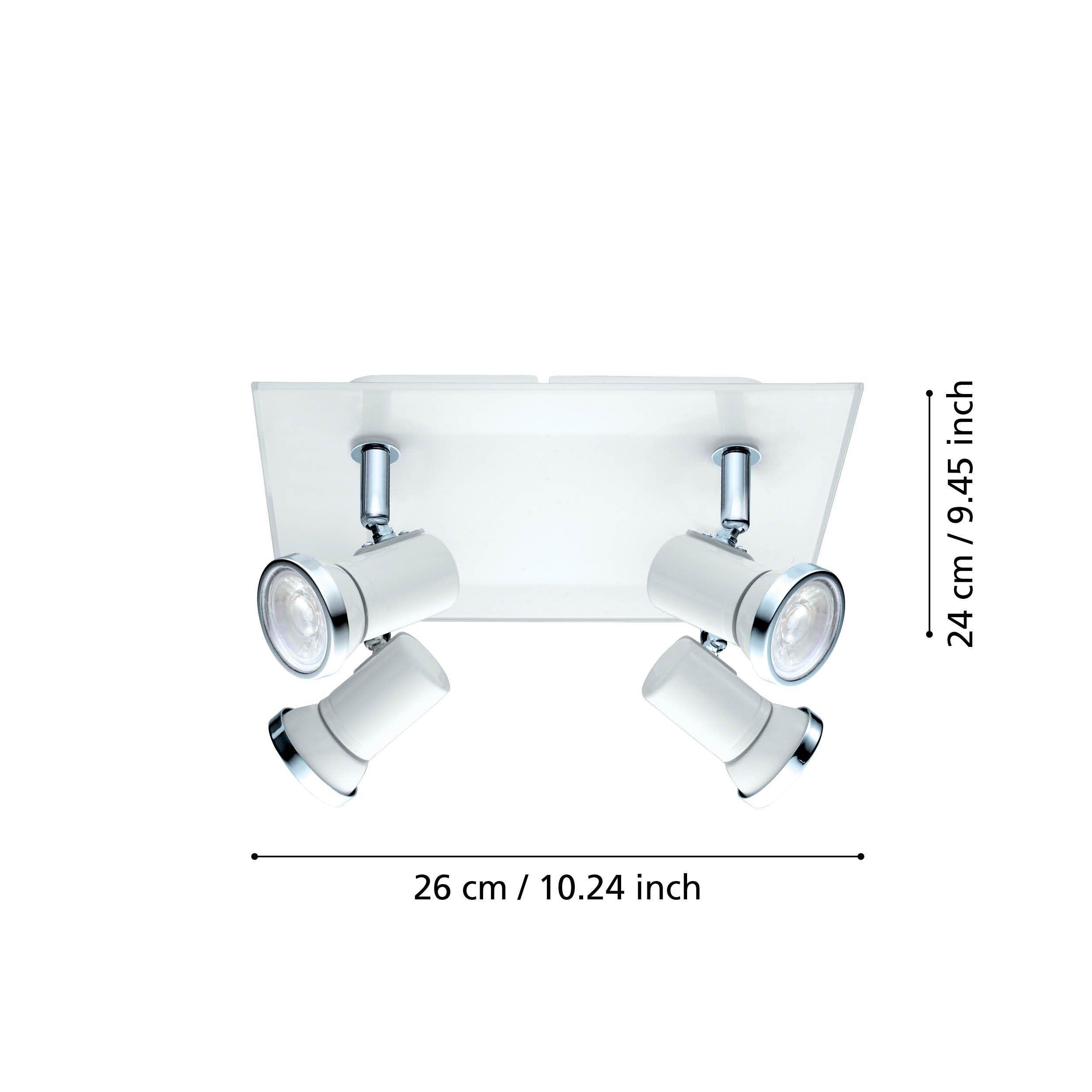 Eglo Tamara 1 White & Chrome 4 Light Bathroom Spotlight Plate