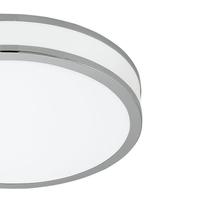 Eglo Palermo 2 Round Chrome LED Flush Ceiling Light - 28cm-WAREHOUSE-40-200326