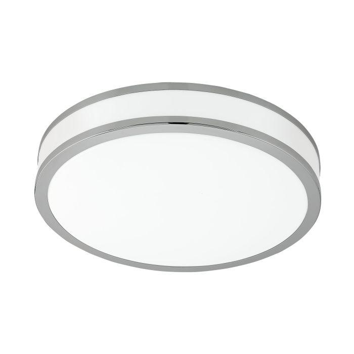 eglo palermo 2 round chrome led flush ceiling light 41cm living room close up