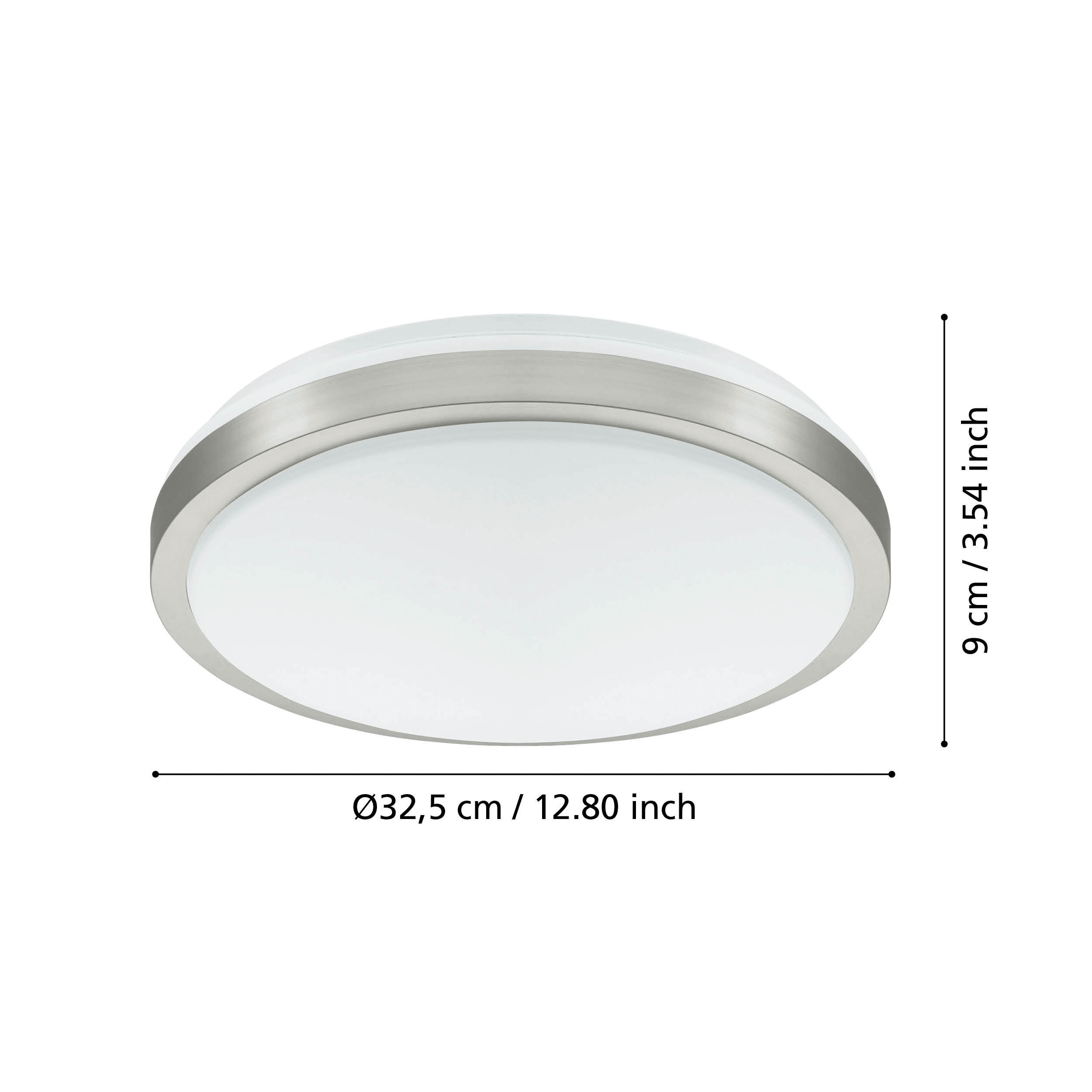 eglo competa 1 nickel round led ceiling flush 32 5cm kitchen lighting