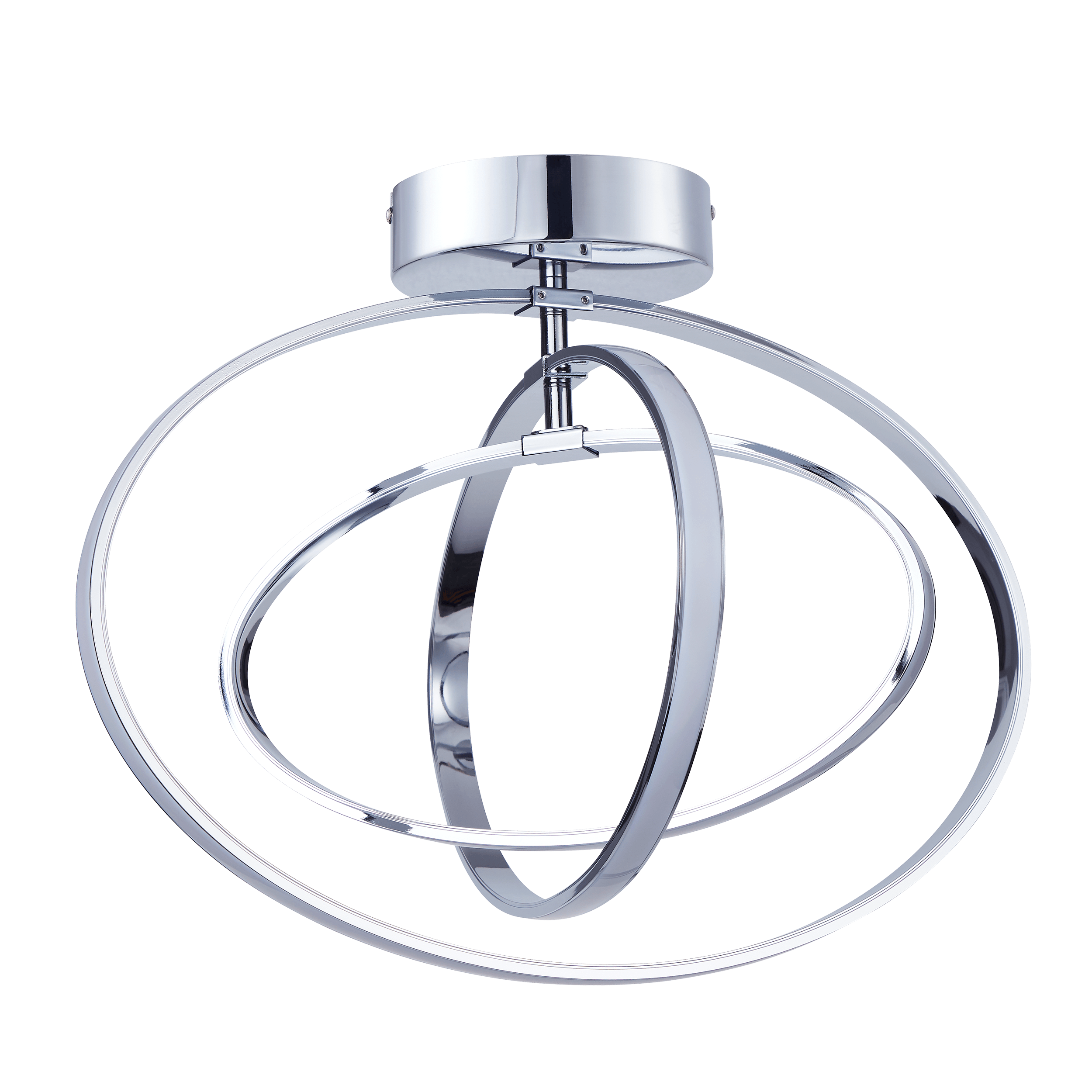 eglo selvina flush 3 ring led chrome ceiling light living room image