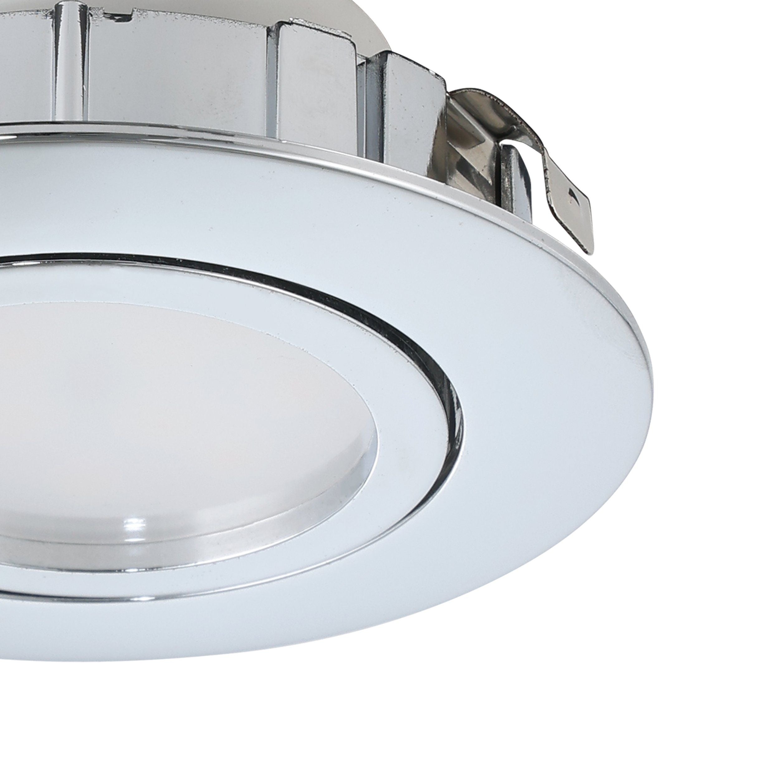 Eglo Pineda LED Chrome Recessed Downlight - 8.4cm — side profile