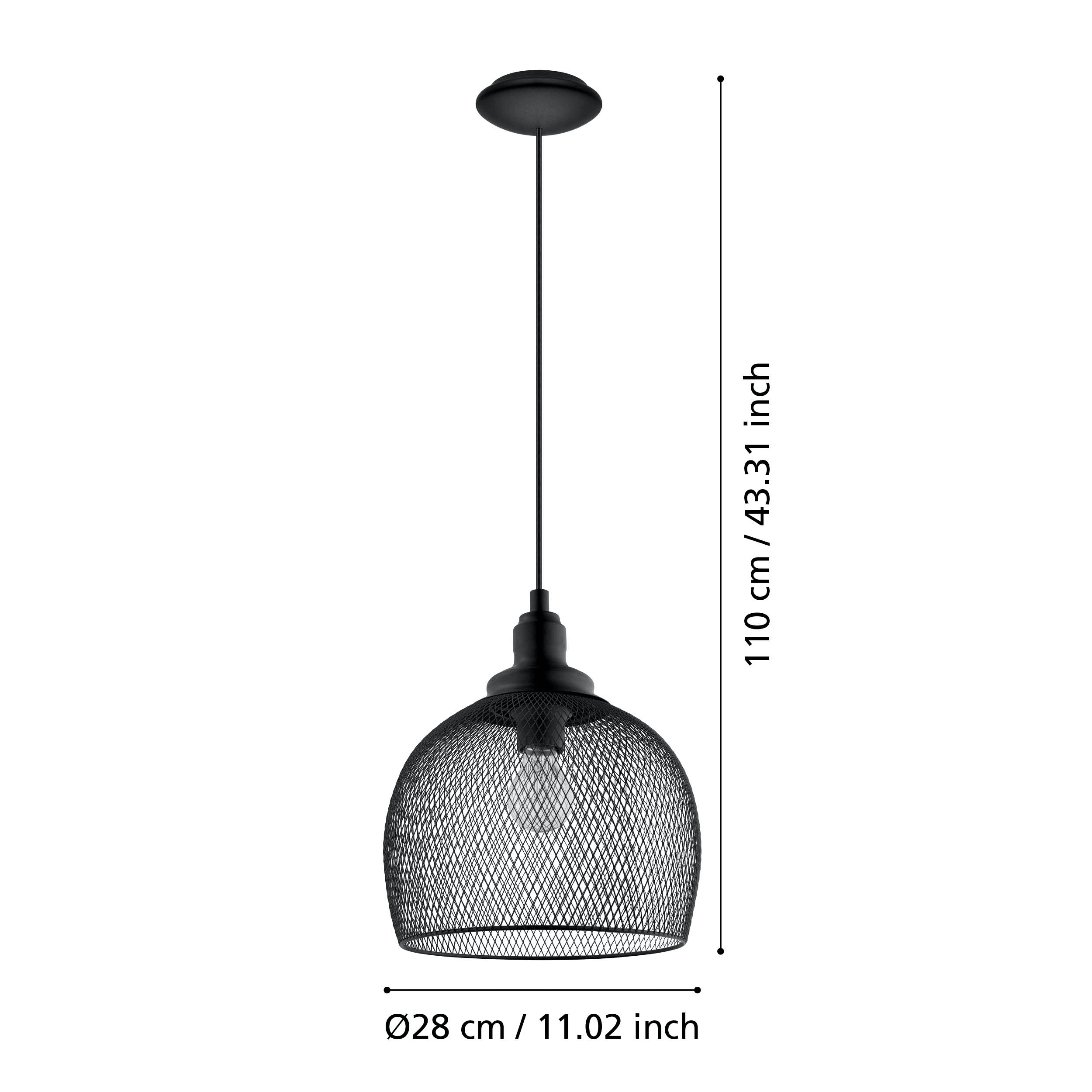 Eglo Straiton Black Metal Mesh Ceiling Pendant