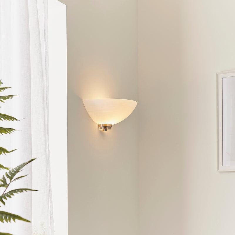 Endon Welles Satin Chrome Uplighter Wall Light-OPEN-BOX-50-270826