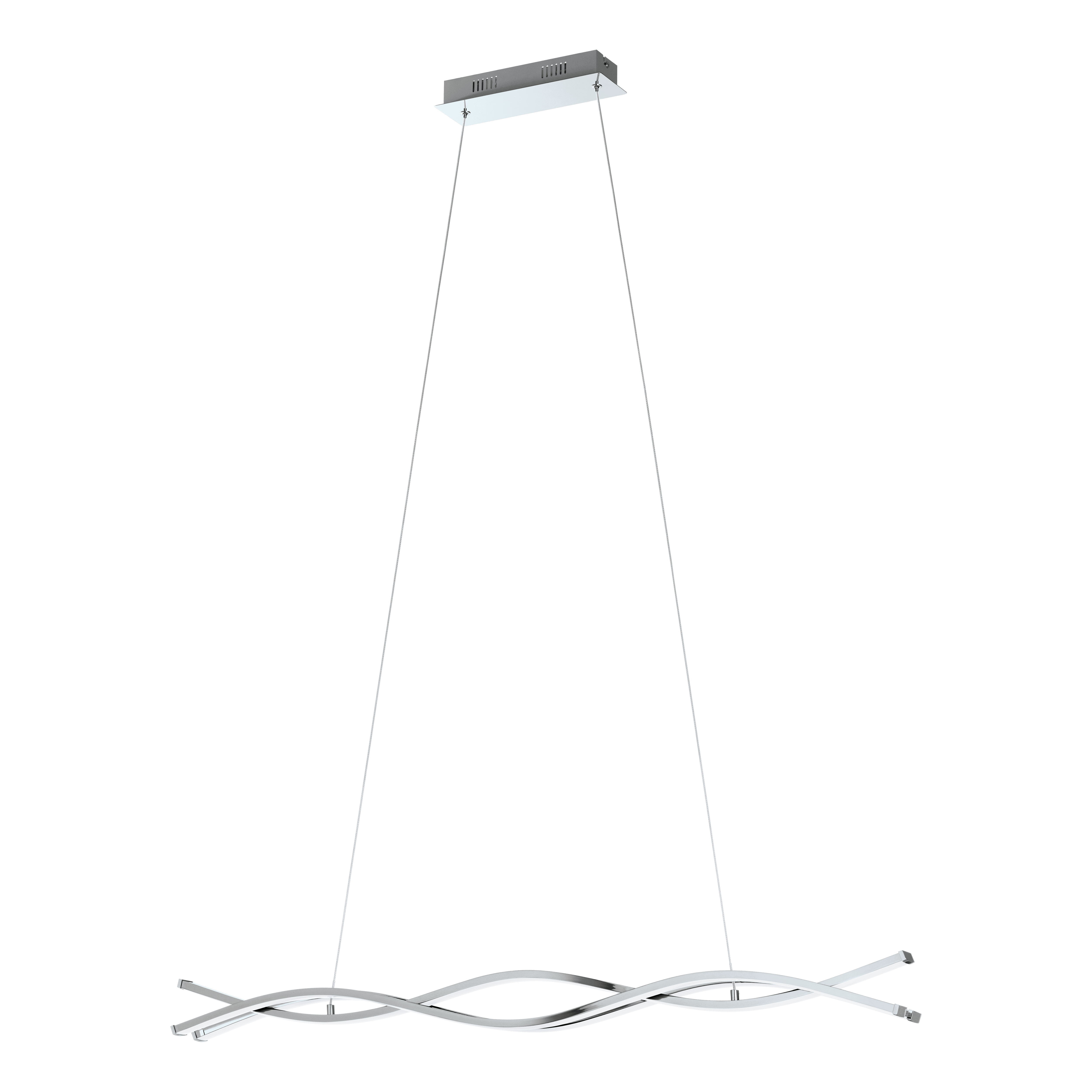 eglo lasana 2 led chrome curved ceiling pendant 100cm living room image