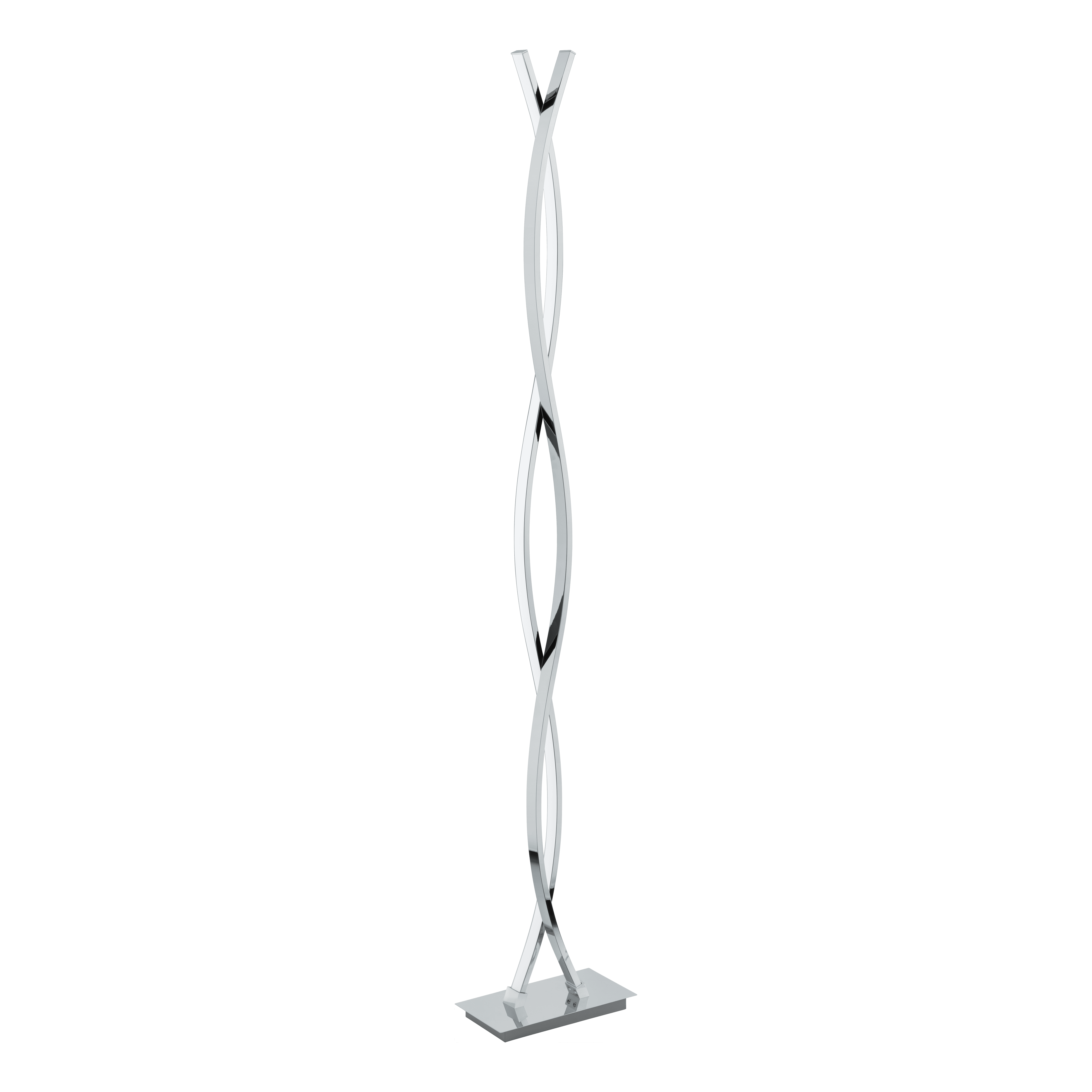 eglo lasana 2 chrome 2 light led modern floor lamp living room close up