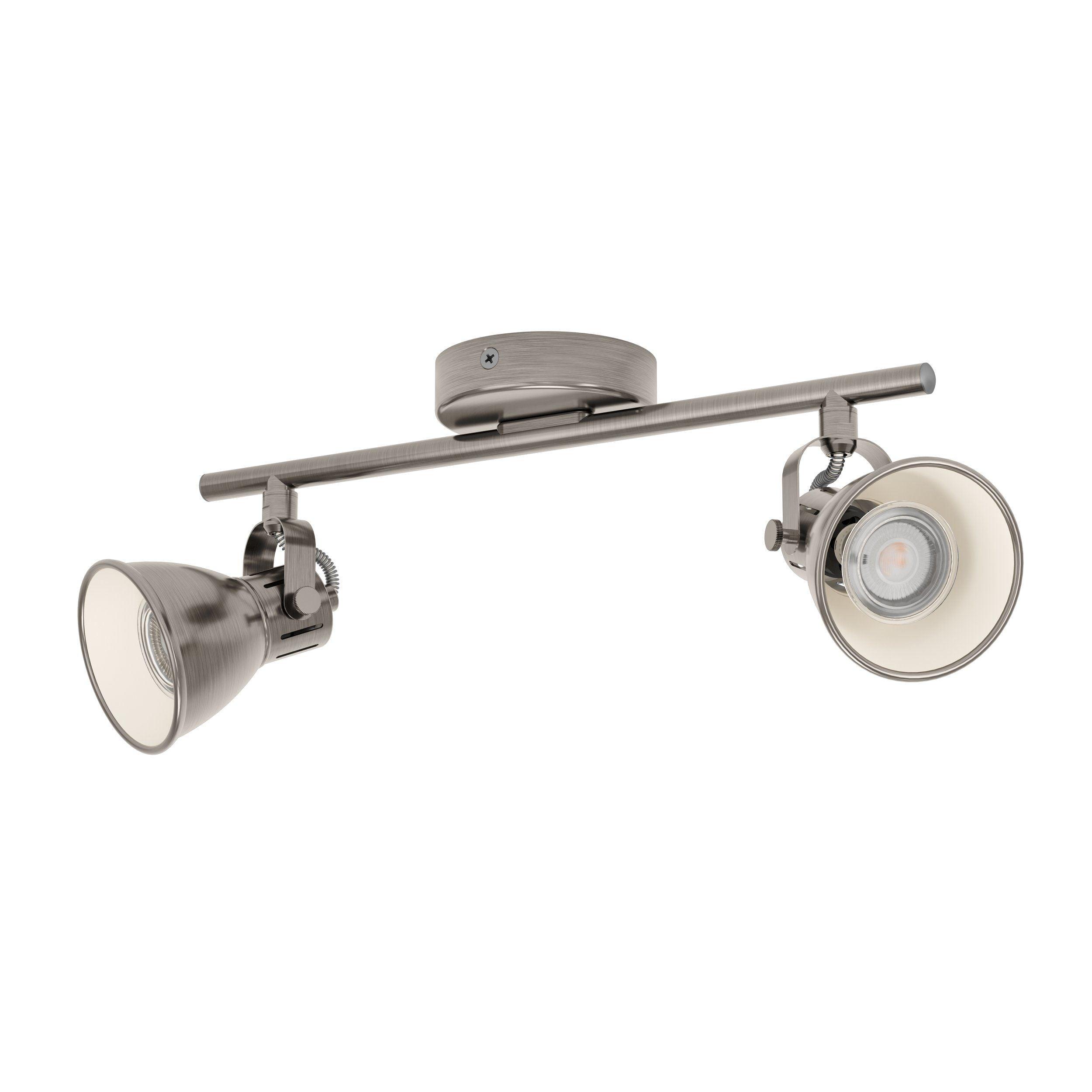 eglo seras nickel 2 light bar spotlight living room image