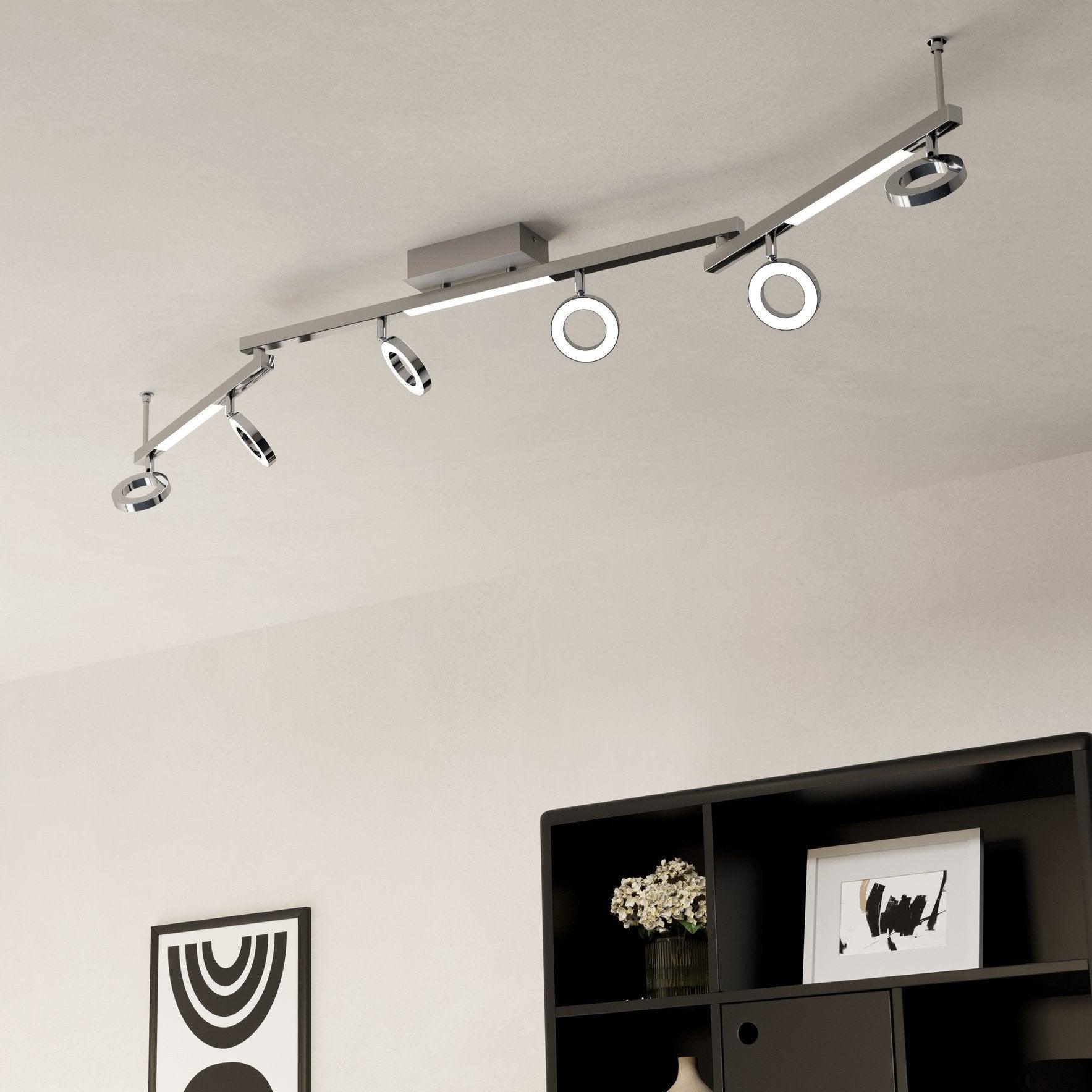 eglo cardillio 1 integrated led chrome 6 light bar spotlight