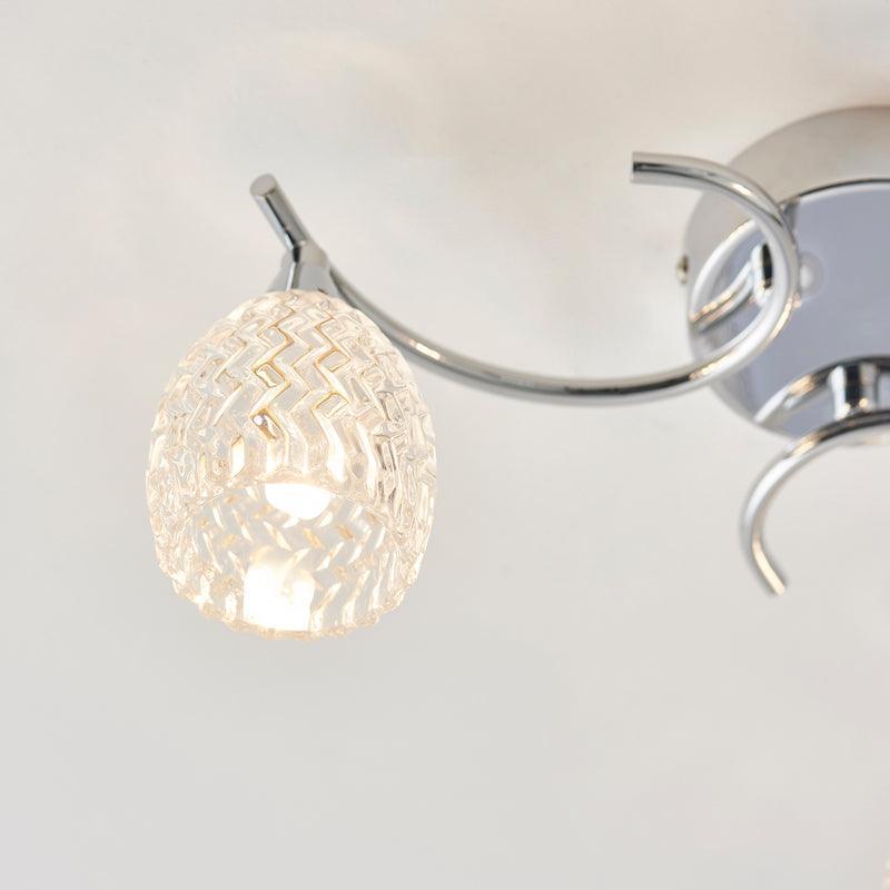 Endon Boyer 3 Arm Chrome Flush Ceiling Light-WAREHOUSE-40-290626