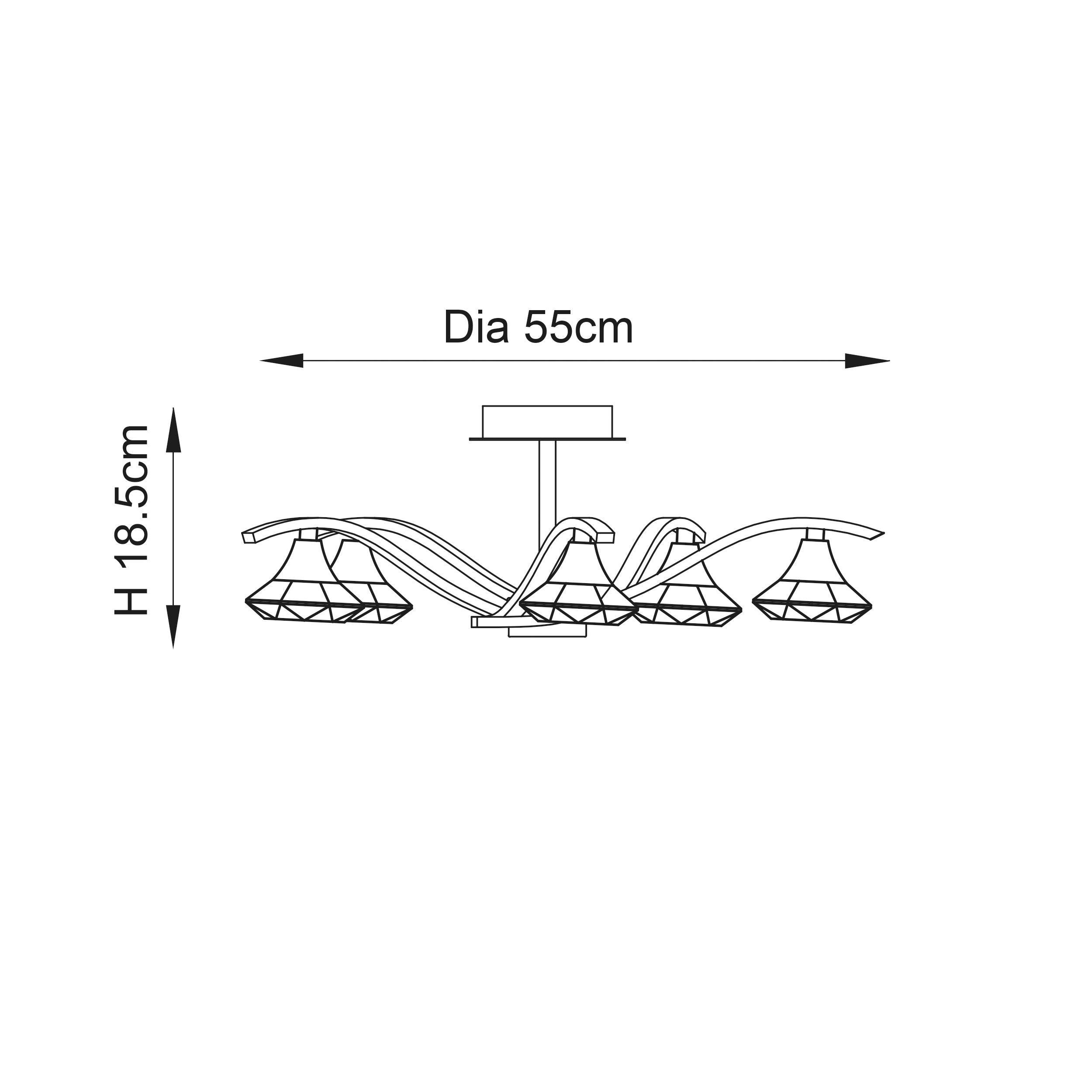 langella 5 arm chrome finish semi flush ceiling light by Endon Lighting Hallway Lighting Idea wide angle