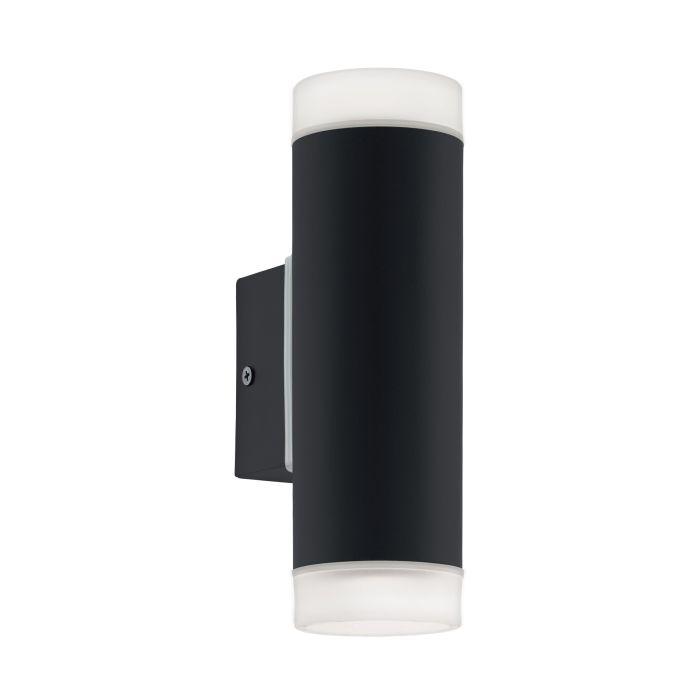 eglo riga led ip54 black up down outdoor wall light living room image