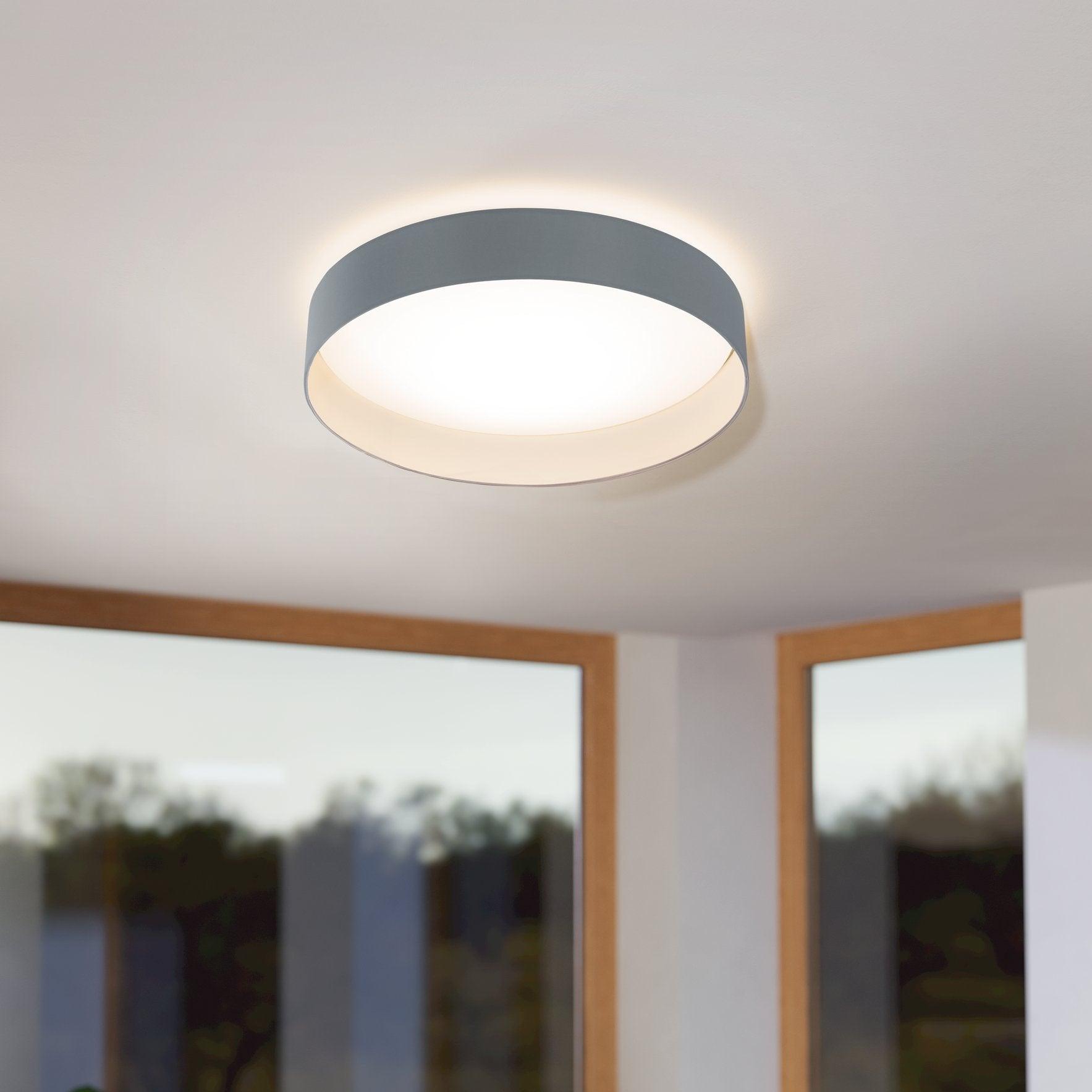 eglo palomaro 1 flush grey drum ceiling shade 40 5cm