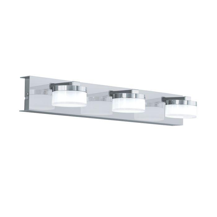 eglo romendo 1 chrome ip44 led bathroom triple wall light kitchen lighting