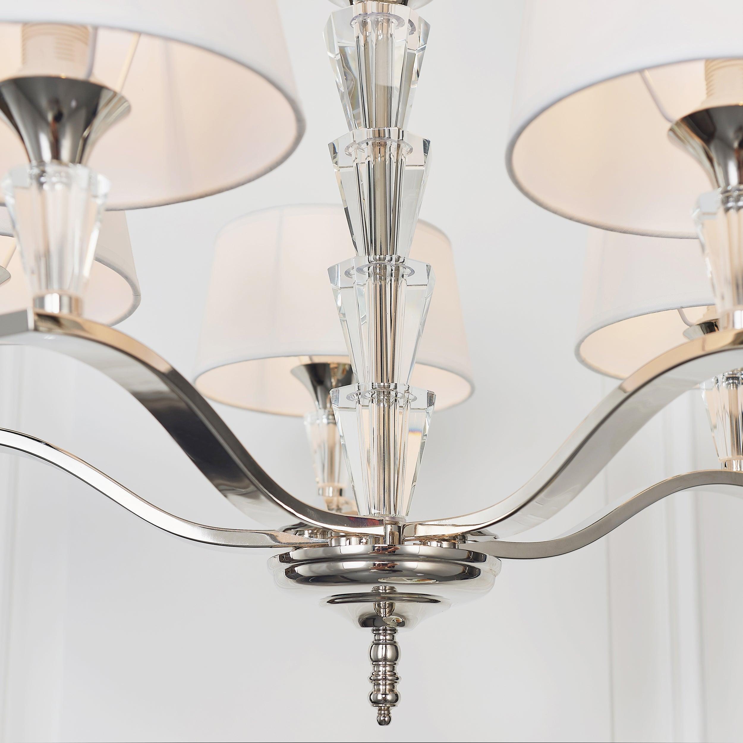 Endon Fiennes 5 Light Chrome Ceiling Pendant Light-Ceiling Pendant Lights-Endon Lighting hallway lighting photo Tiffany Lighting Direct
