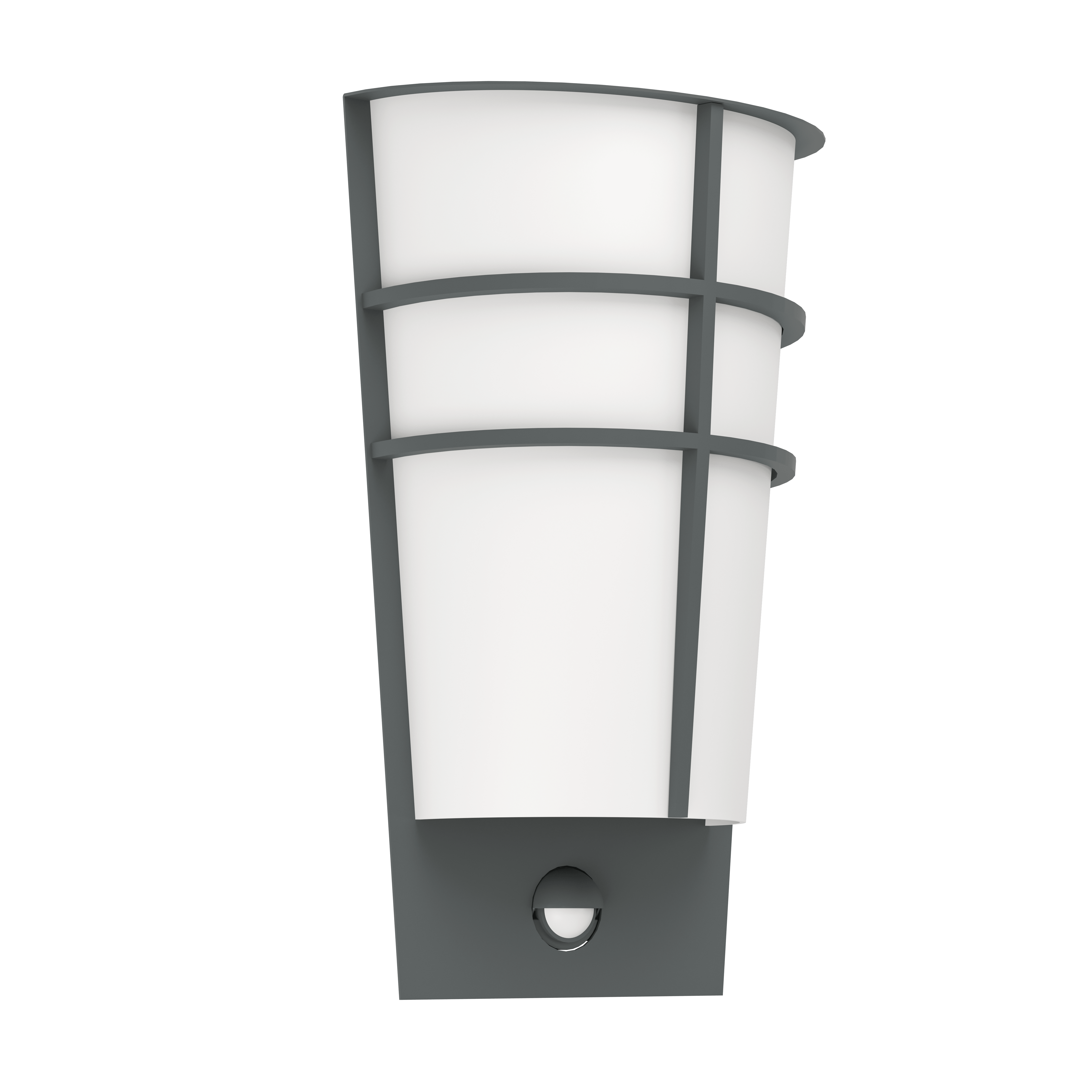 eglo breganzo 1 led grey pir outdoor wall light ip44 living room image