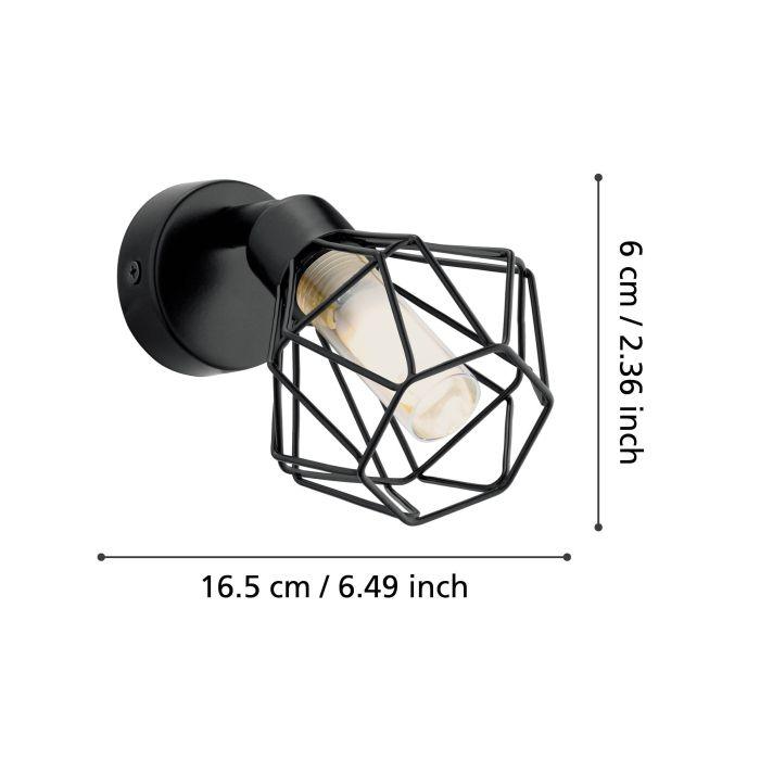 Eglo Zapata 1 Black Wire Caged Spotlight