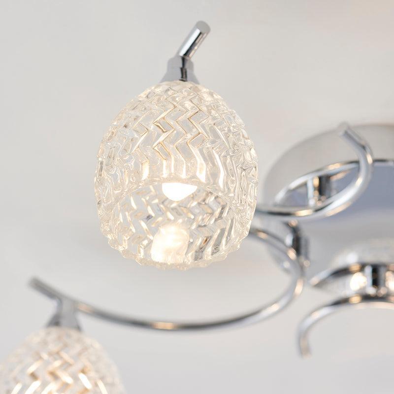 Endon Boyer 5 Arm Chrome Finish Flush Ceiling Light-WAREHOUSE-40-290626