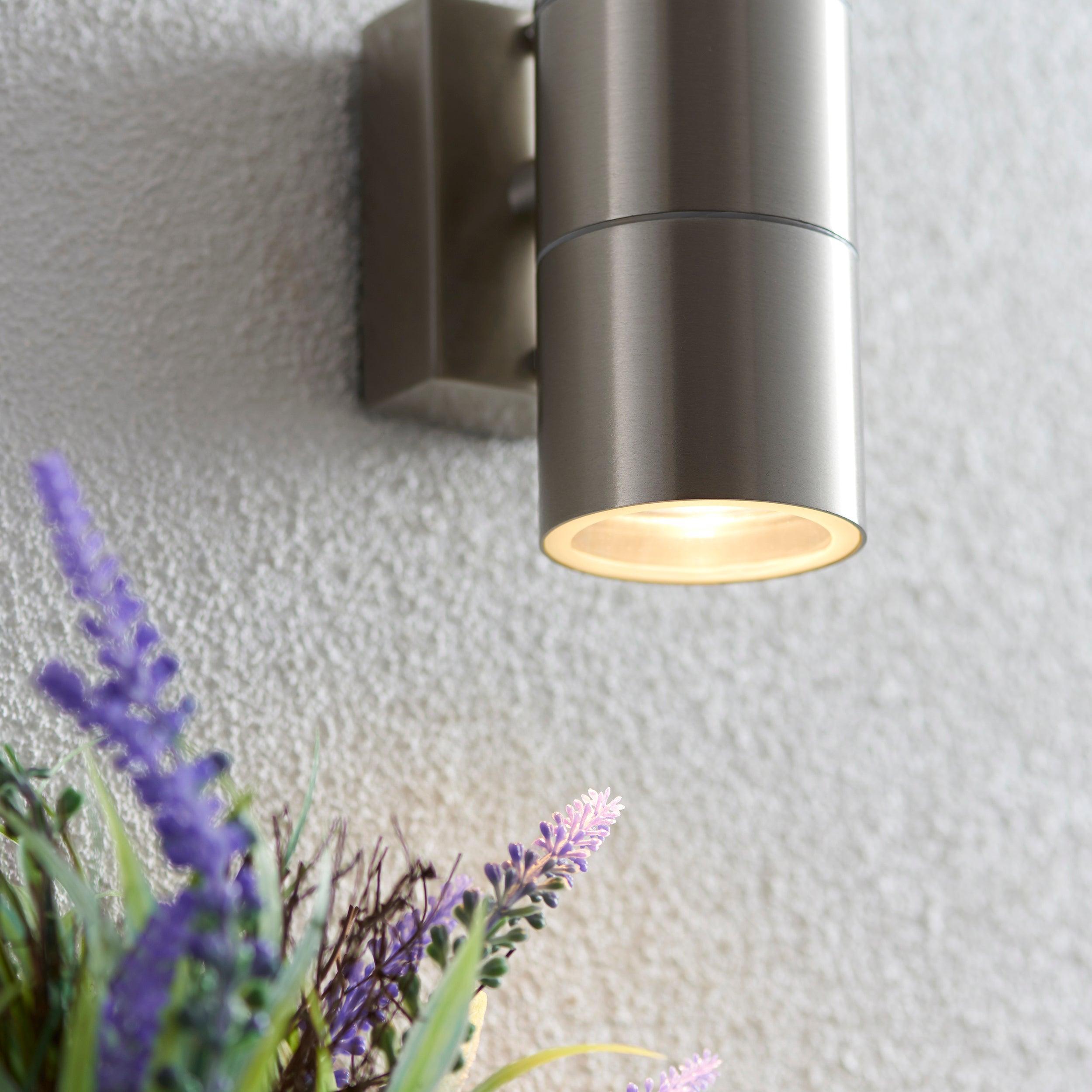 Endon Canon Stainless Steel Outdoor Up & Down Wall Light-warehouse-40