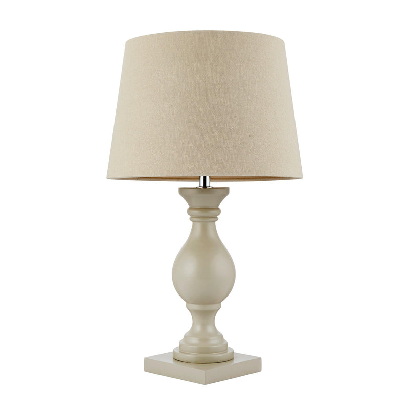 Marsham Taupe Painted Wood And Ivory Faux Linen Table Lamp-Endon Lighting-Living-Room-Tiffany Lighting Direct-[image-position]