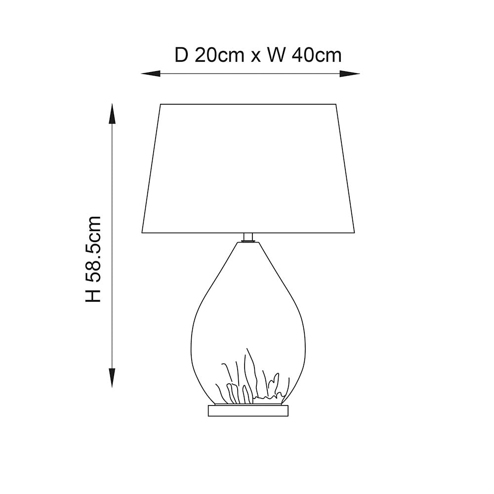 Endon Kew Gold Finish Glass And Mink Faux Silk Table Lamp