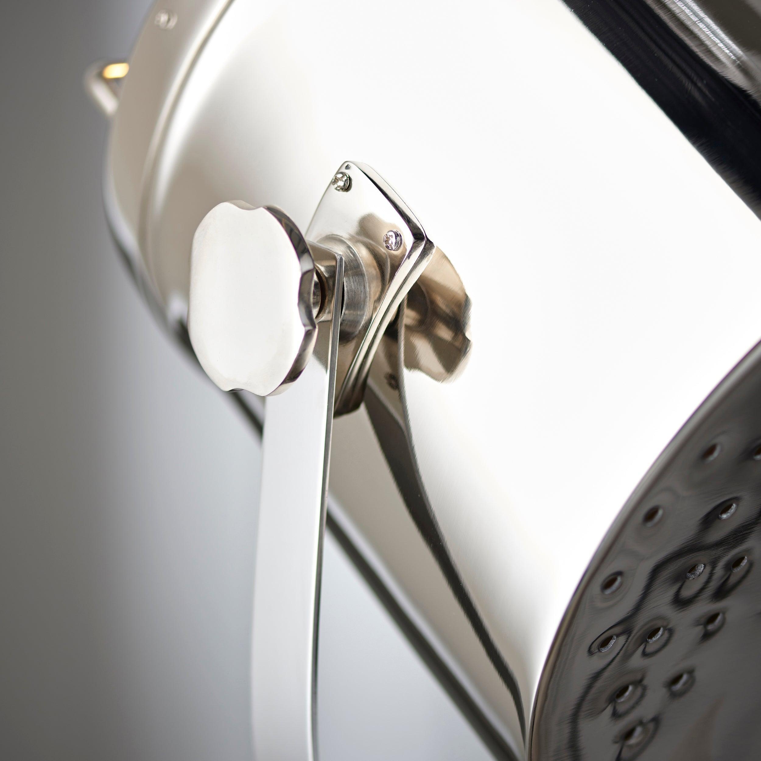 nautical polished nickel finish and matt black floor lamp by Endon Lighting Bedroom Hero Shot