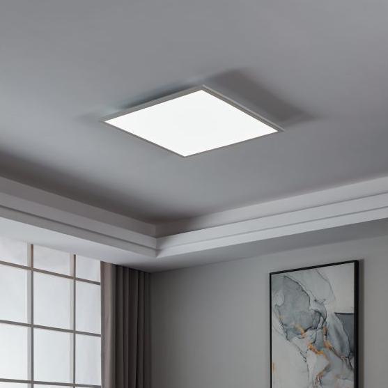 eglo salobrena 1 flush led square white ceiling light 59 5cm