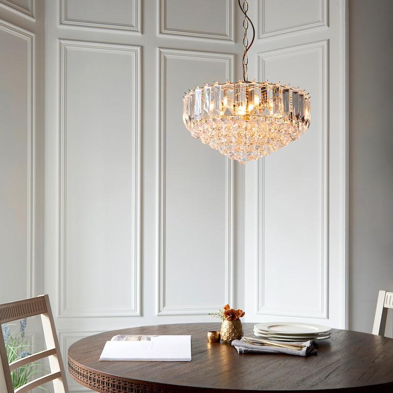 Endon Fargo Chrome & Clear Acrylic 6 Light Ceiling Pendant-warehouse-clearance-020426