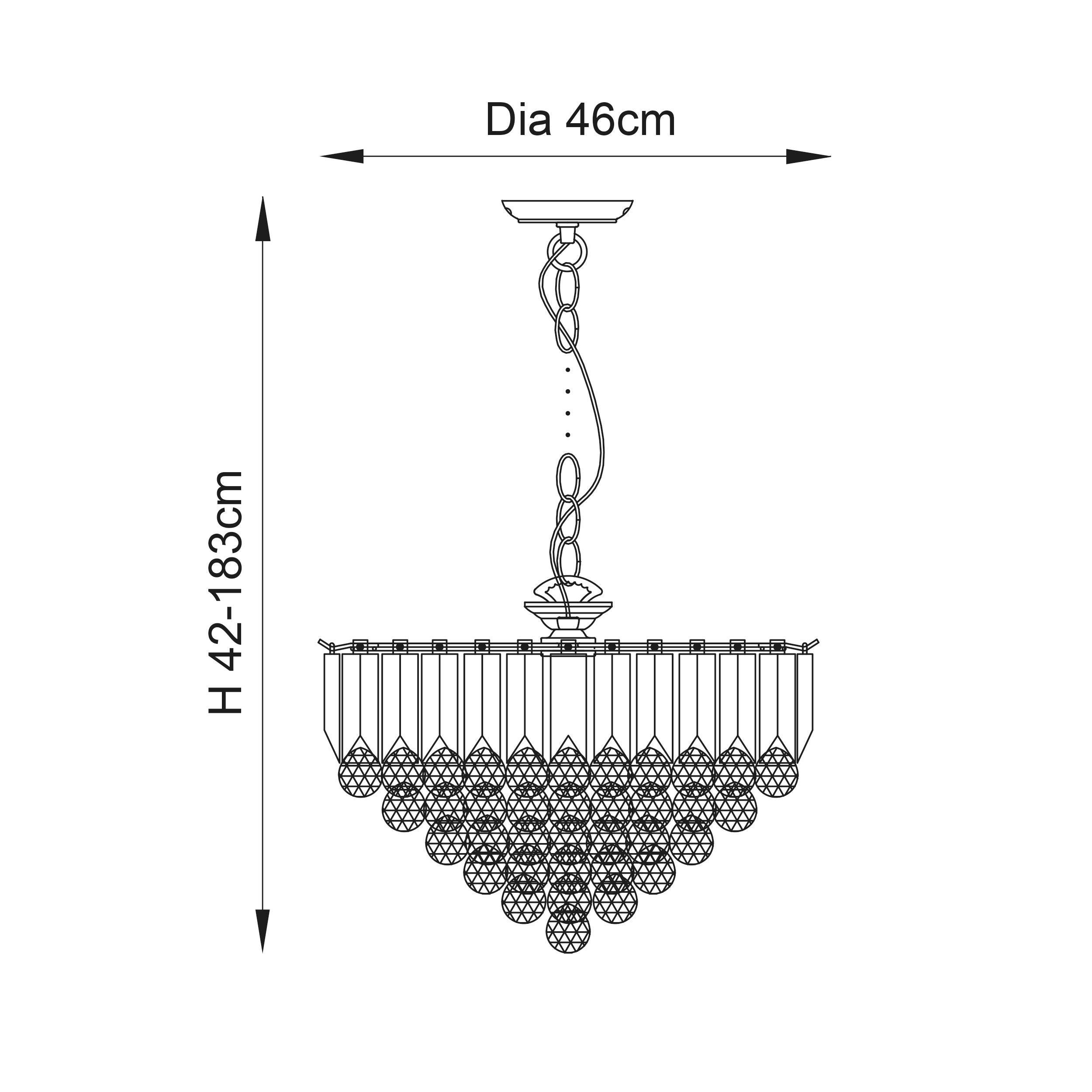 Endon Fargo Brass & Clear Acrylic 6 Light Ceiling Pendant-Ceiling Pendant Lights-Endon Lighting Bedrooom Lighting Wider ImageTiffany Lighting Direct