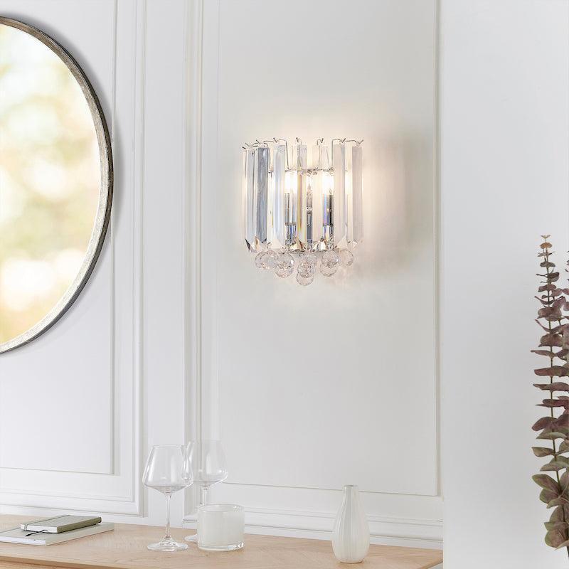 Endon Fargo chrome Plate & Clear Acrylic 2 Light Wall Light-OPEN-BOX