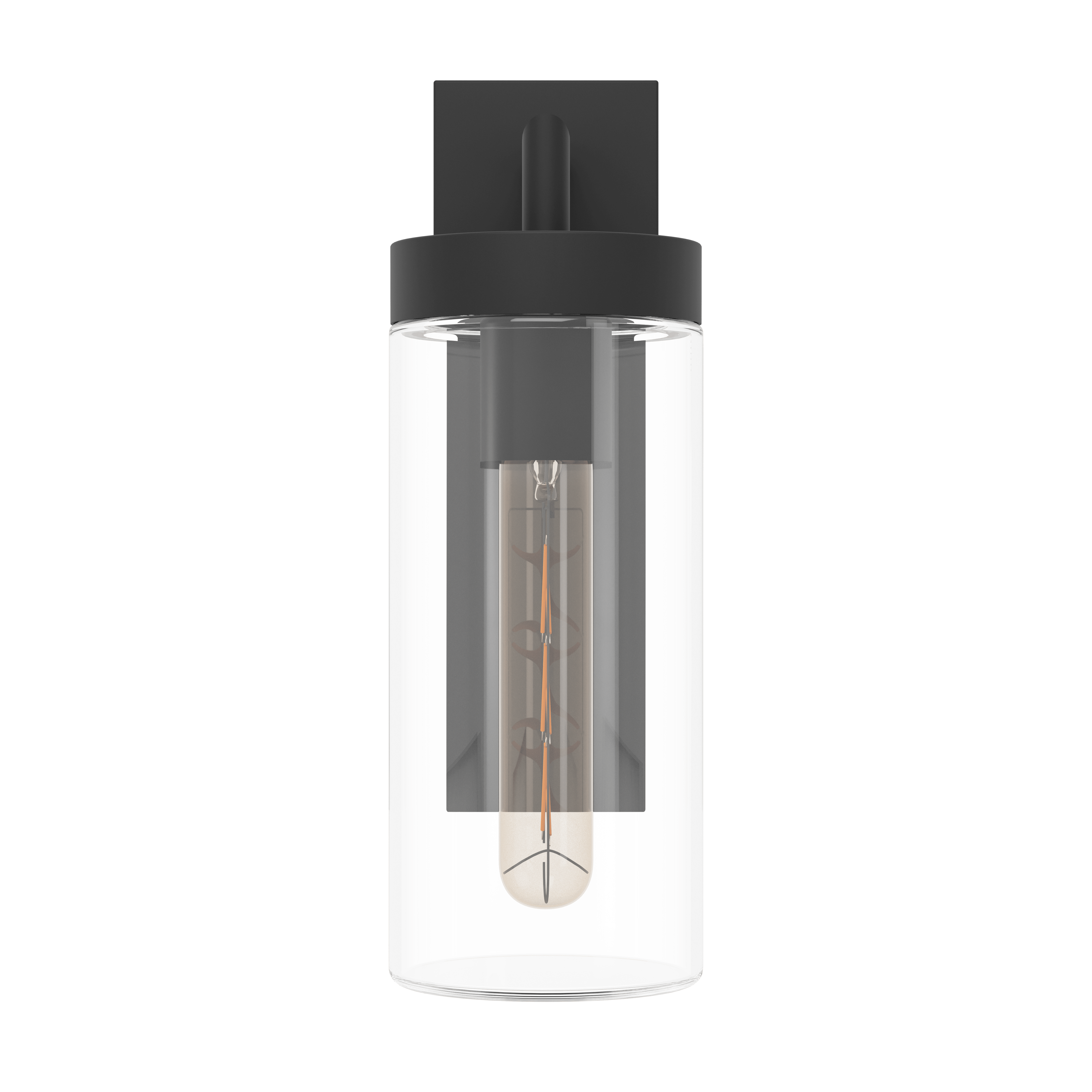 eglo bovolone ip44 black outdoor wall light glass shade hallway lighting