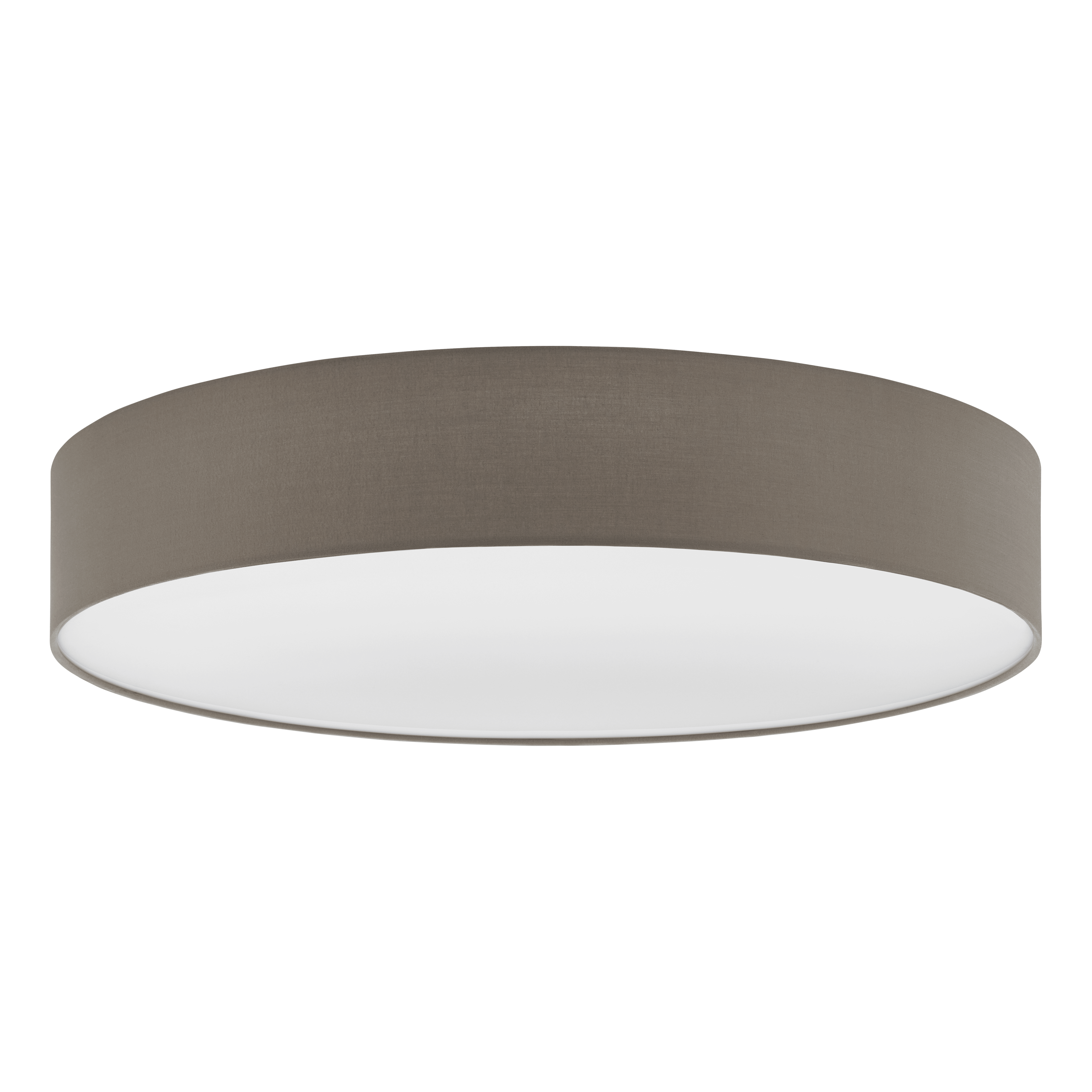 eglo pasteri taupe flush fabric drum shade 76cm