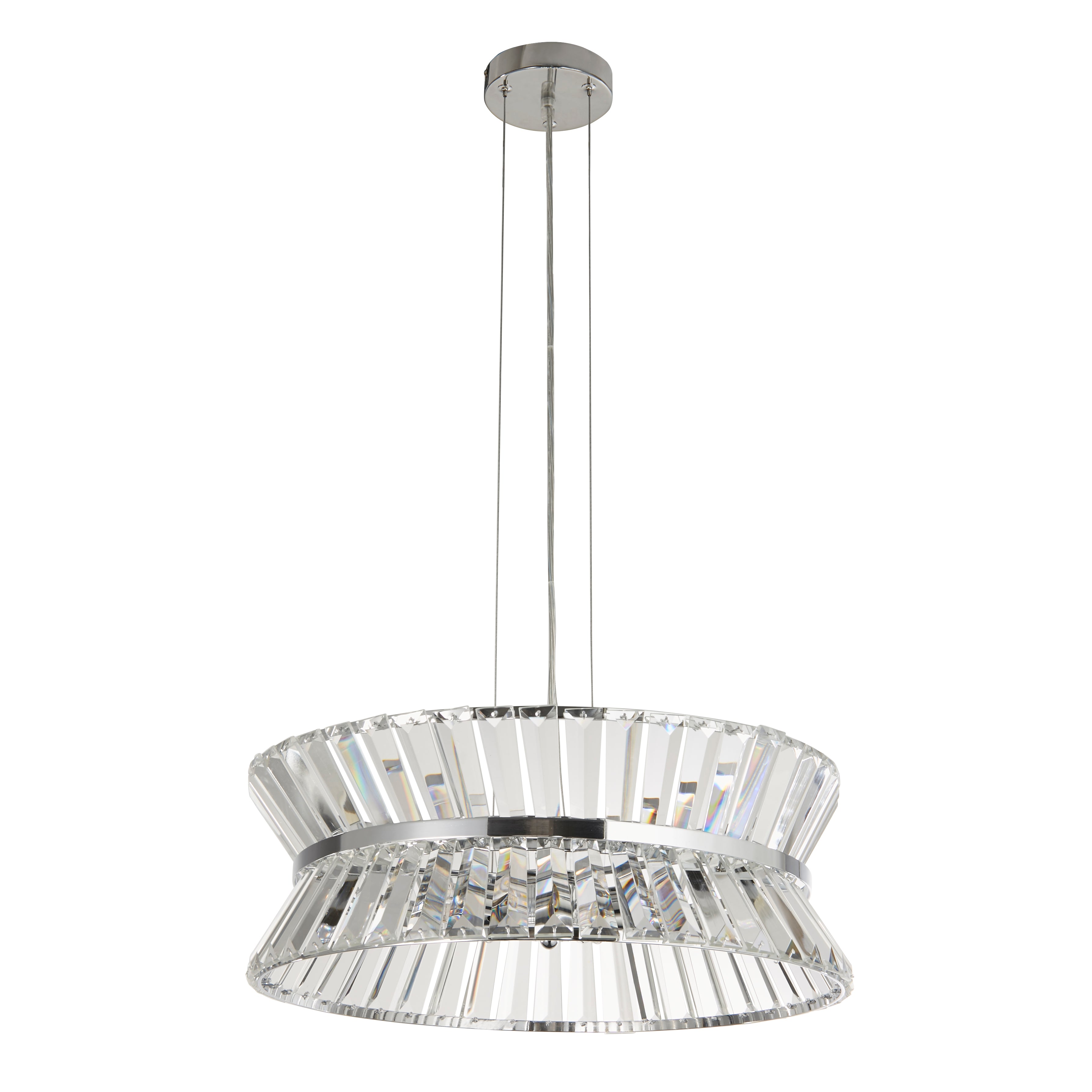 Searchlight Uptown 7 Light Pendant/Semi-Flush - Chrome & Crystal