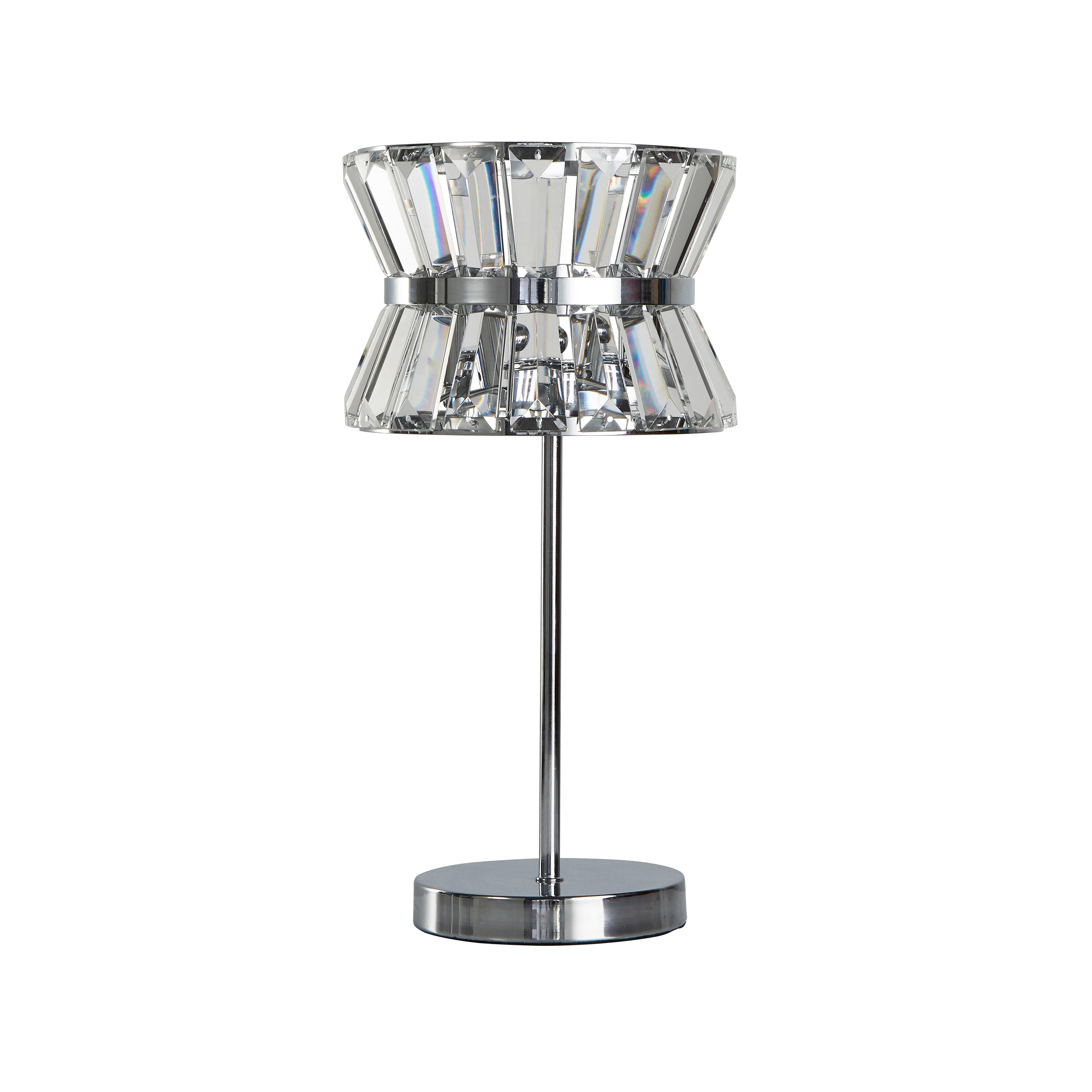 Searchlight Uptown 2 Light Chrome & Crystal Table Lamp