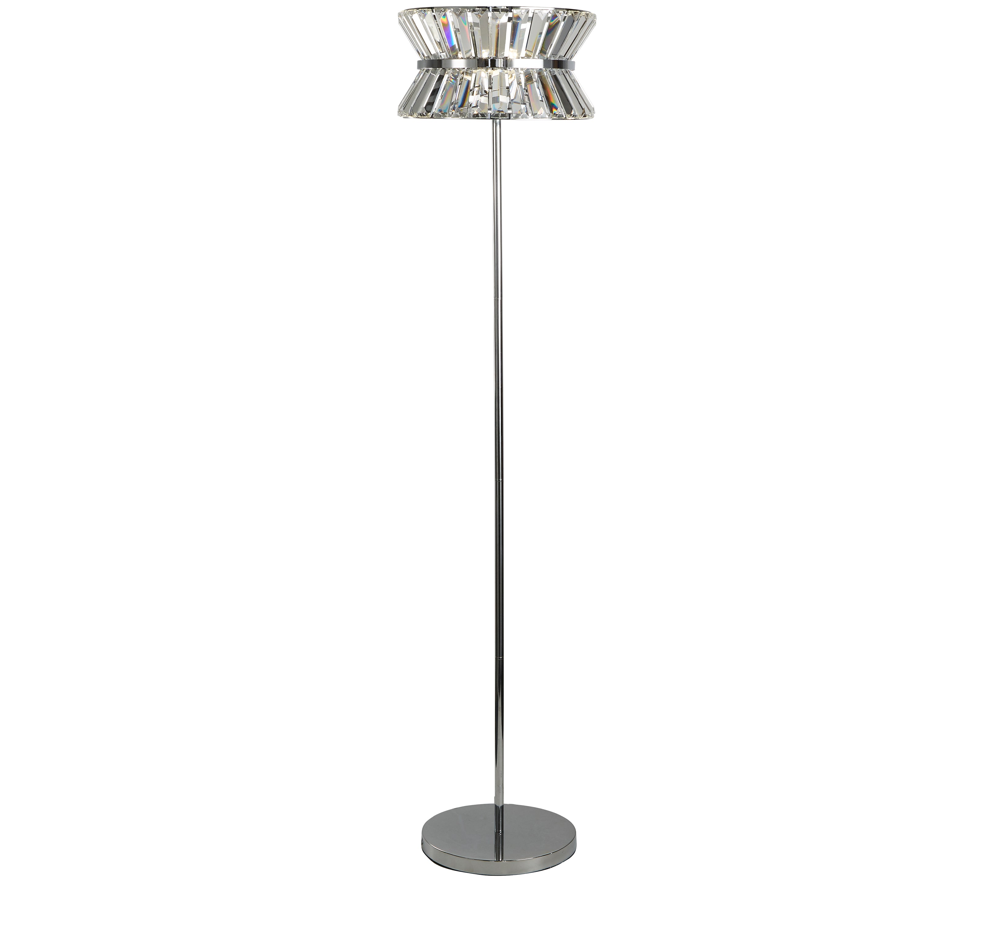 Searchlight Uptown 3 Light Chrome & Crystal Floor Lamp