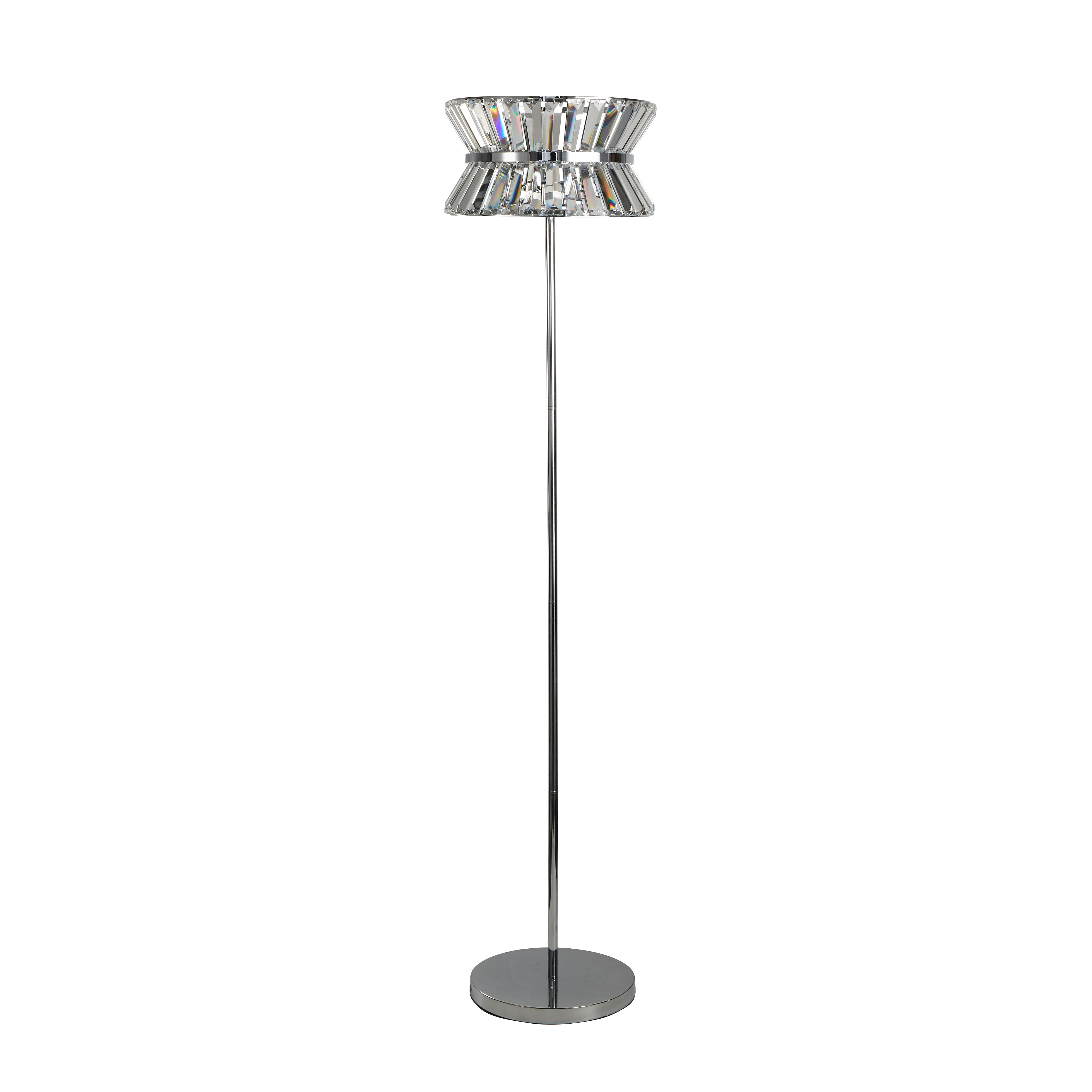 Searchlight Uptown 3 Light Chrome & Crystal Floor Lamp