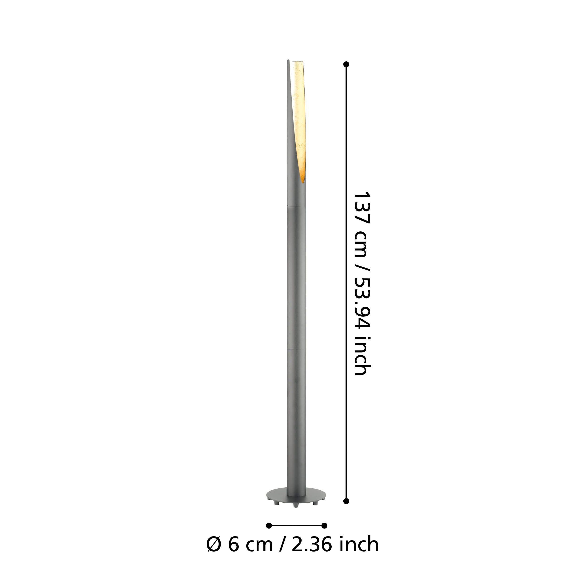 Eglo Barbotto Black Metal & Wood Veeneer Floor Lamp