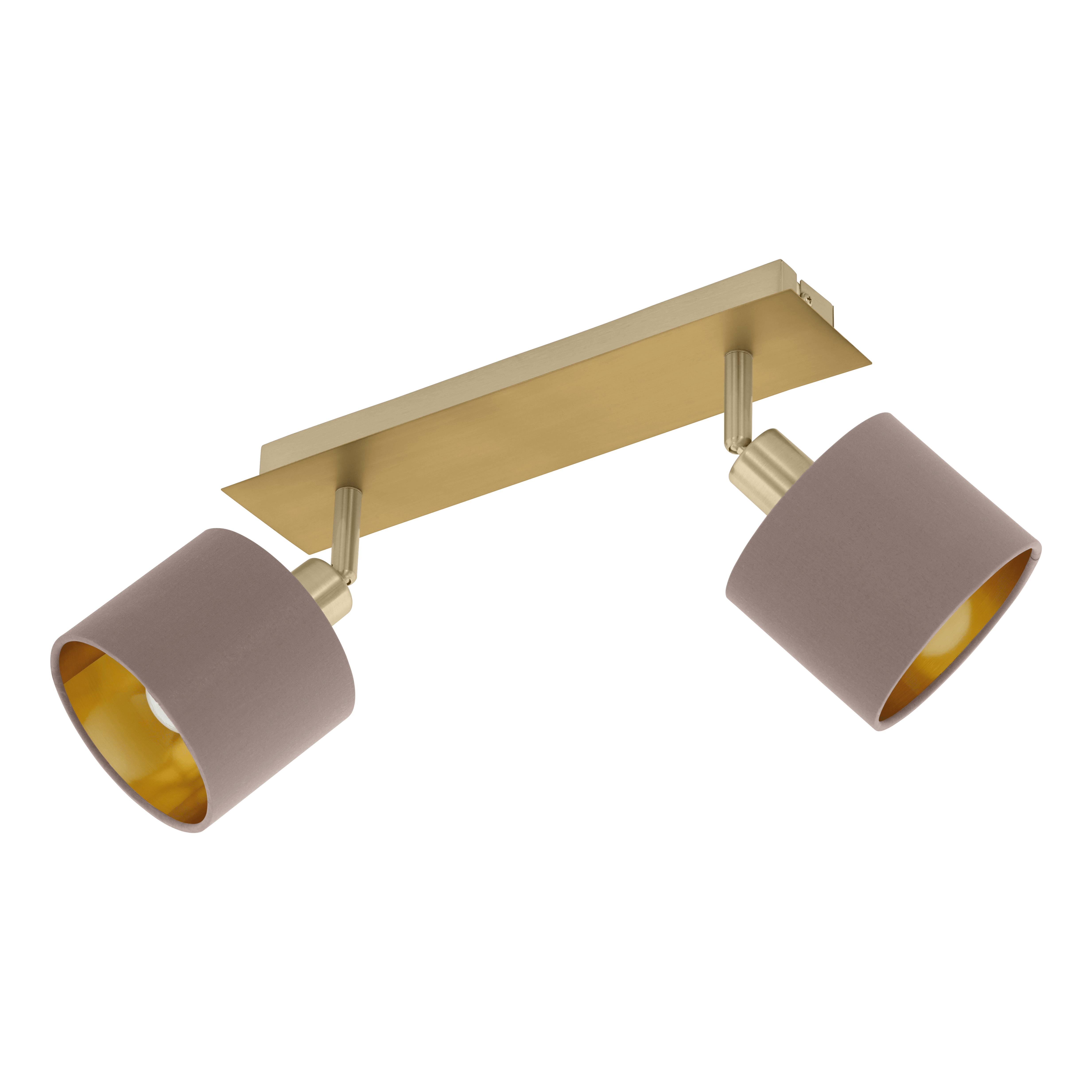 eglo valbiano gold fabric shaded 2 light bar spotlight