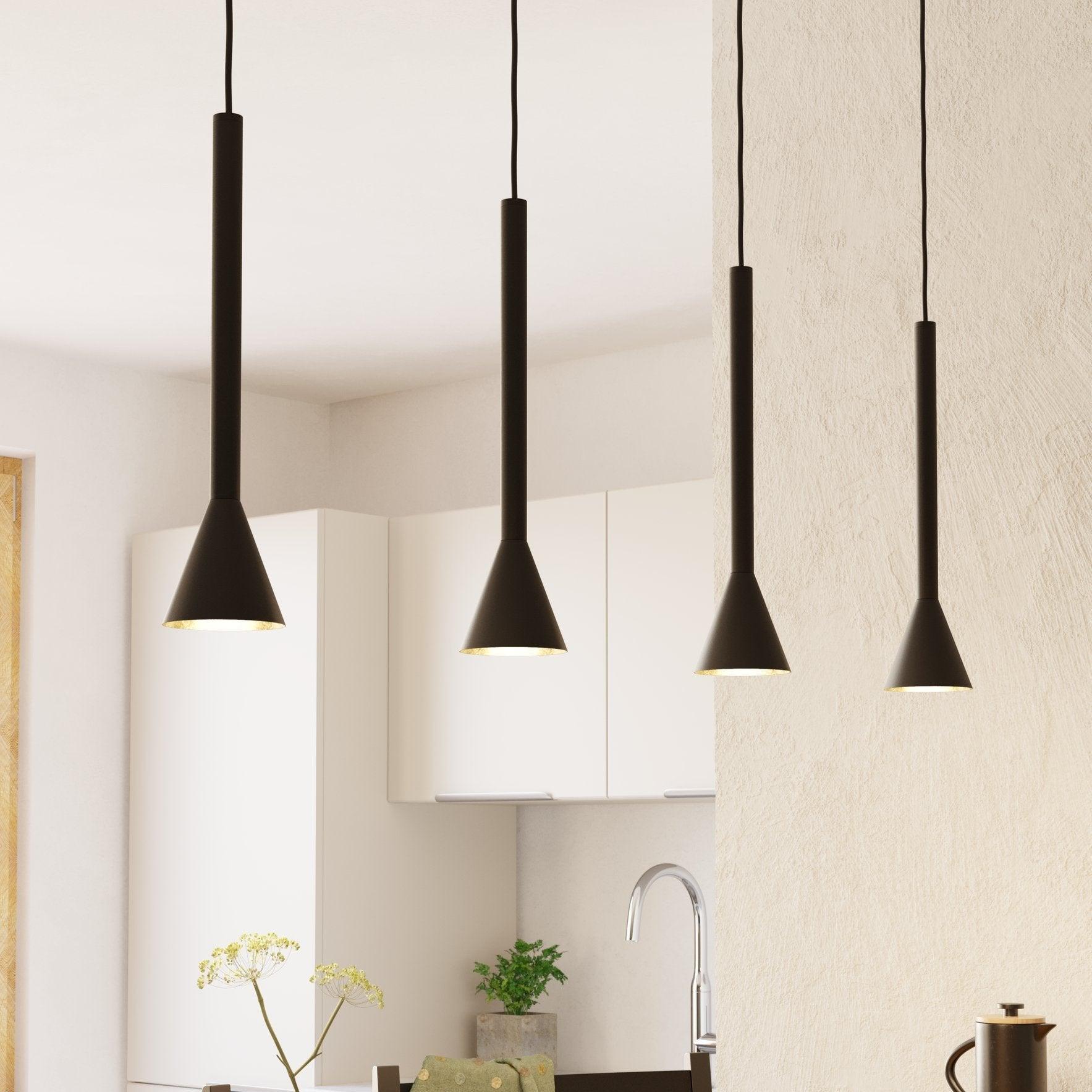 eglo cortaderas 4 light black gold ceiling pendant