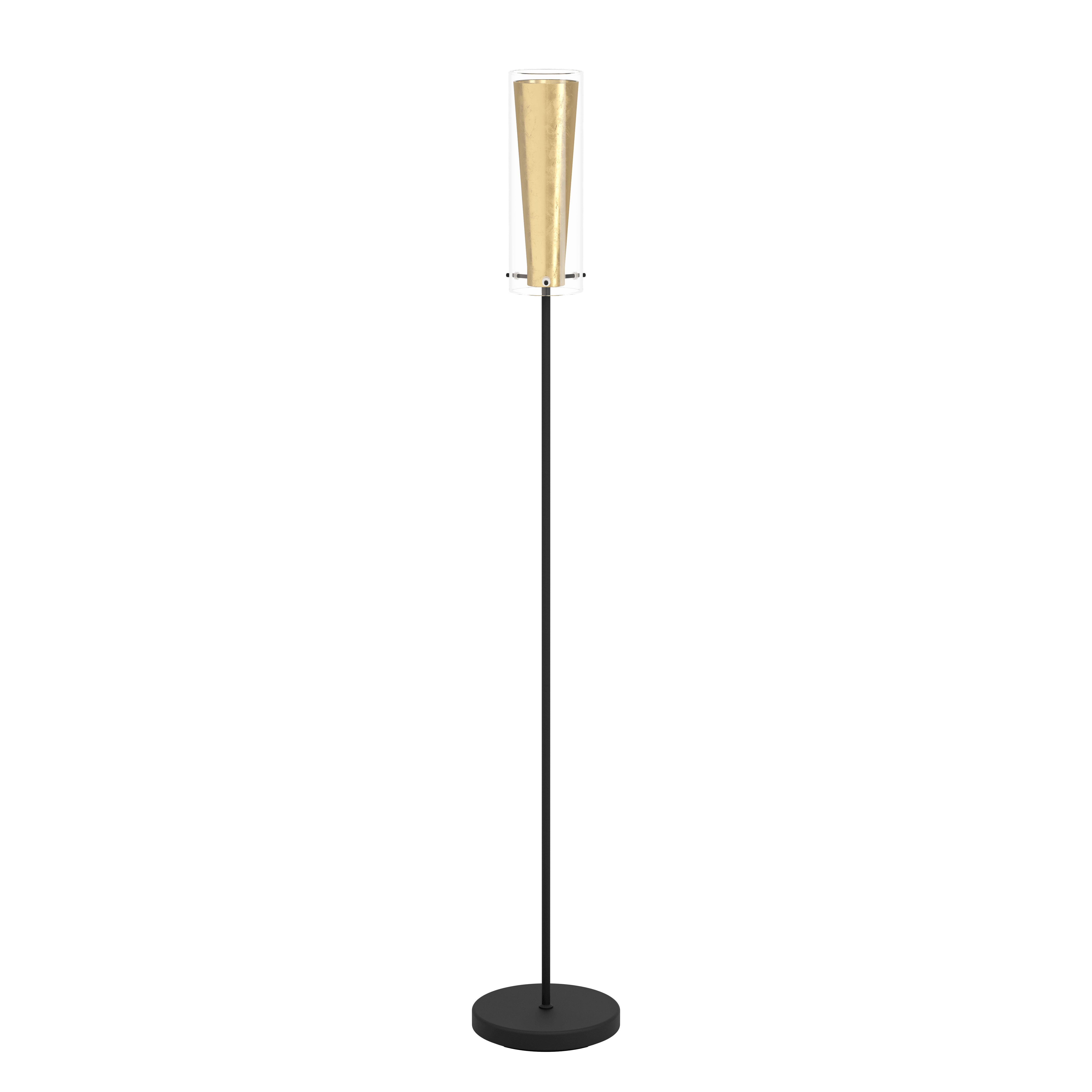 eglo pinto gold black gold floor lamp with glass shade living room image