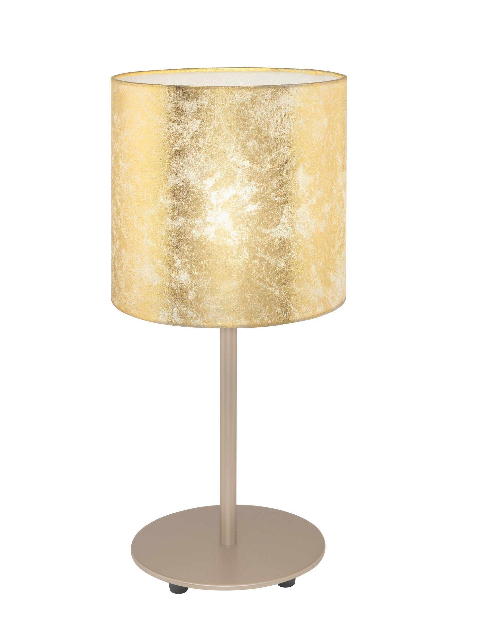 Eglo Viserbella Champagne Table Lamp With Gold Leaf Style Shade