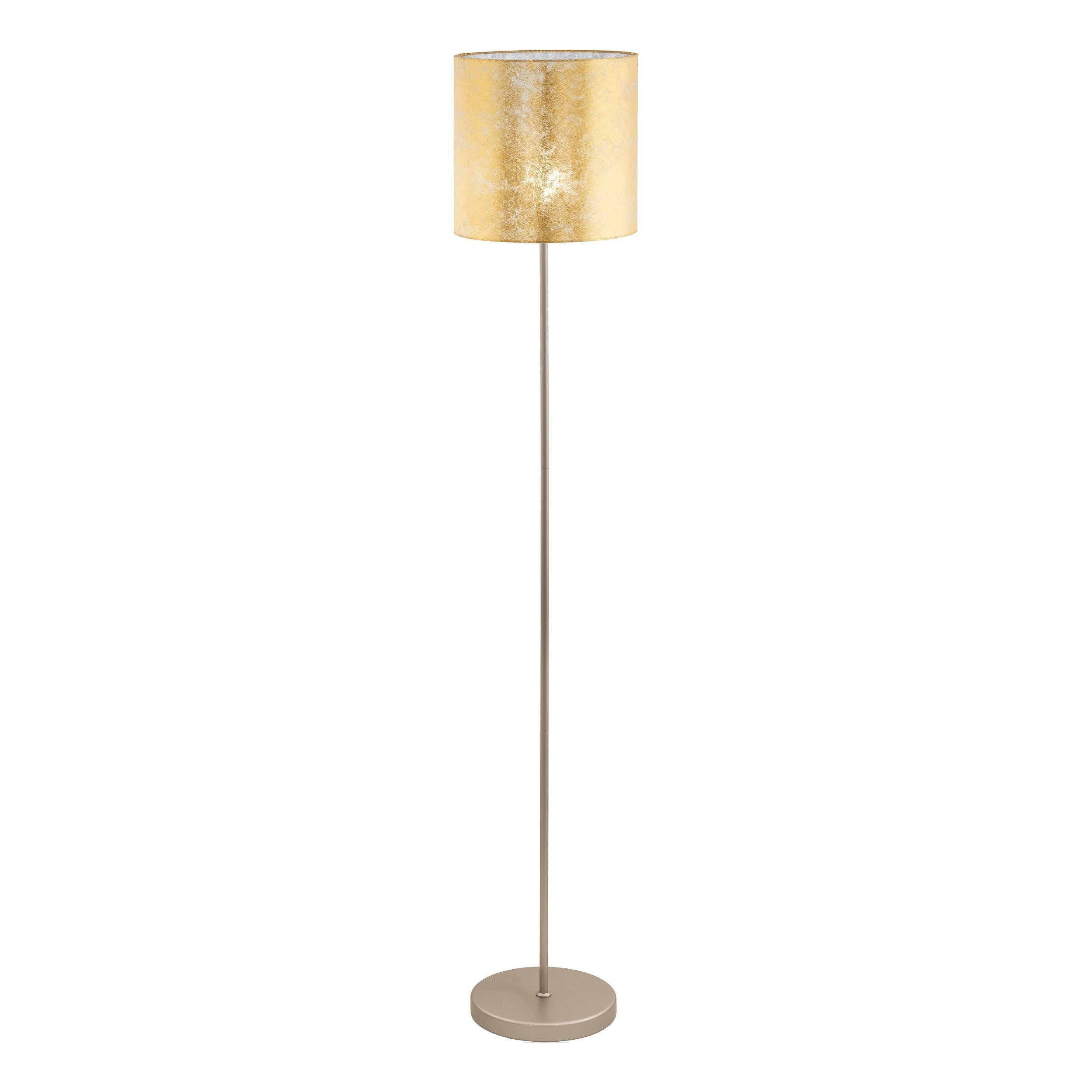 Eglo Viserbella Champagne Floor Lamp - Gold Leaf Style Shade — close-up detail