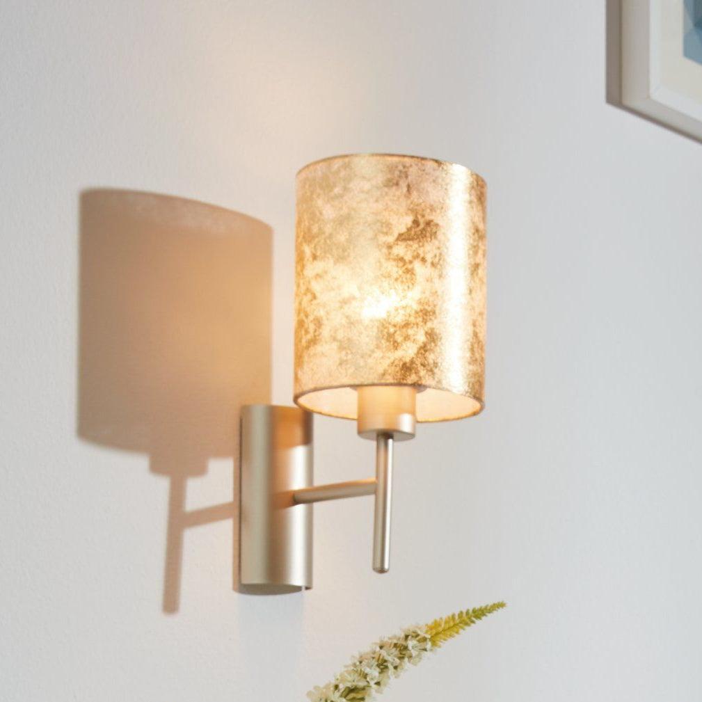 Eglo Viserbella Champagne Wall light - Gold Leaf Style Shade